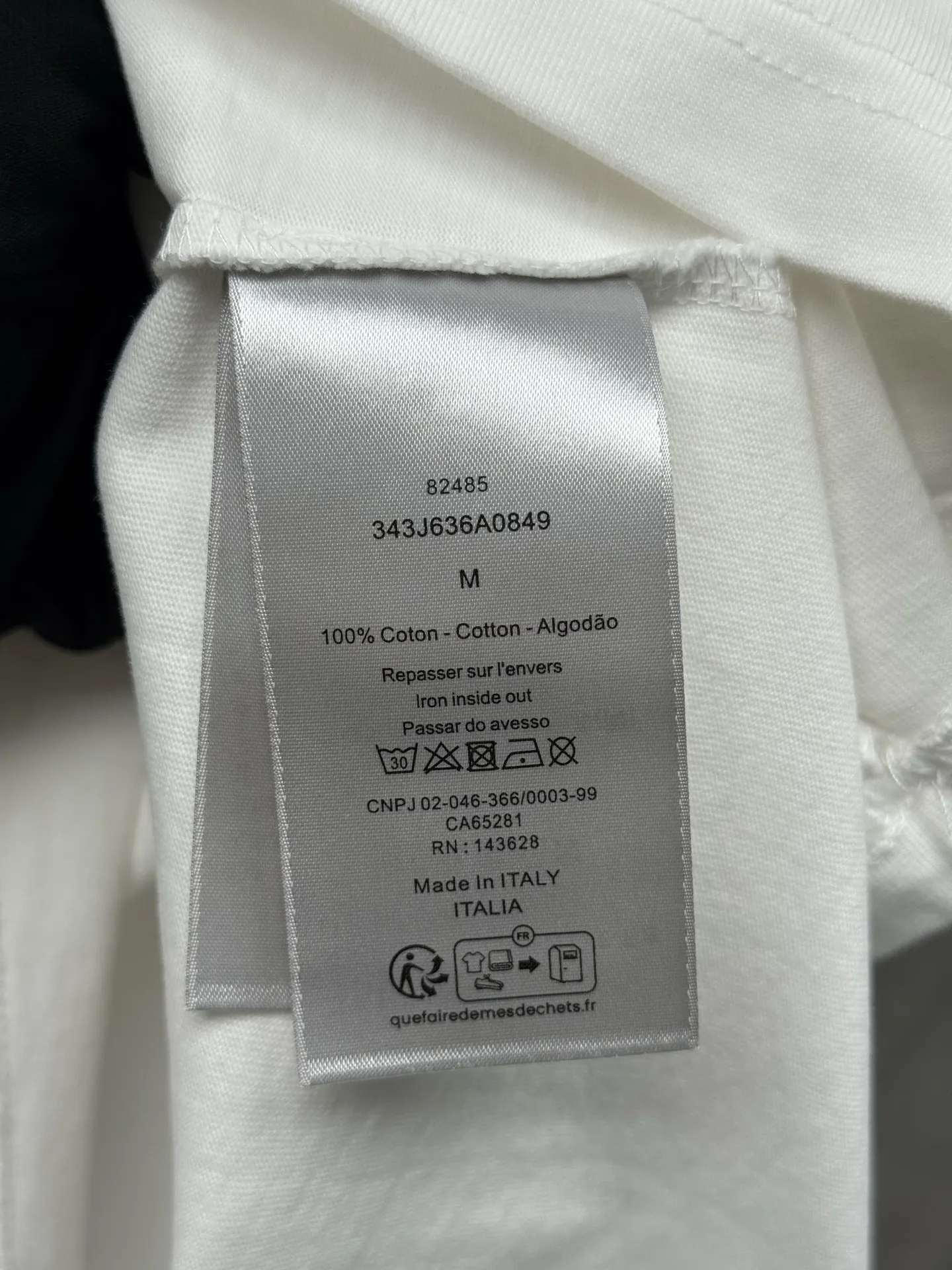 Dior 白色圆领短袖T恤 简约