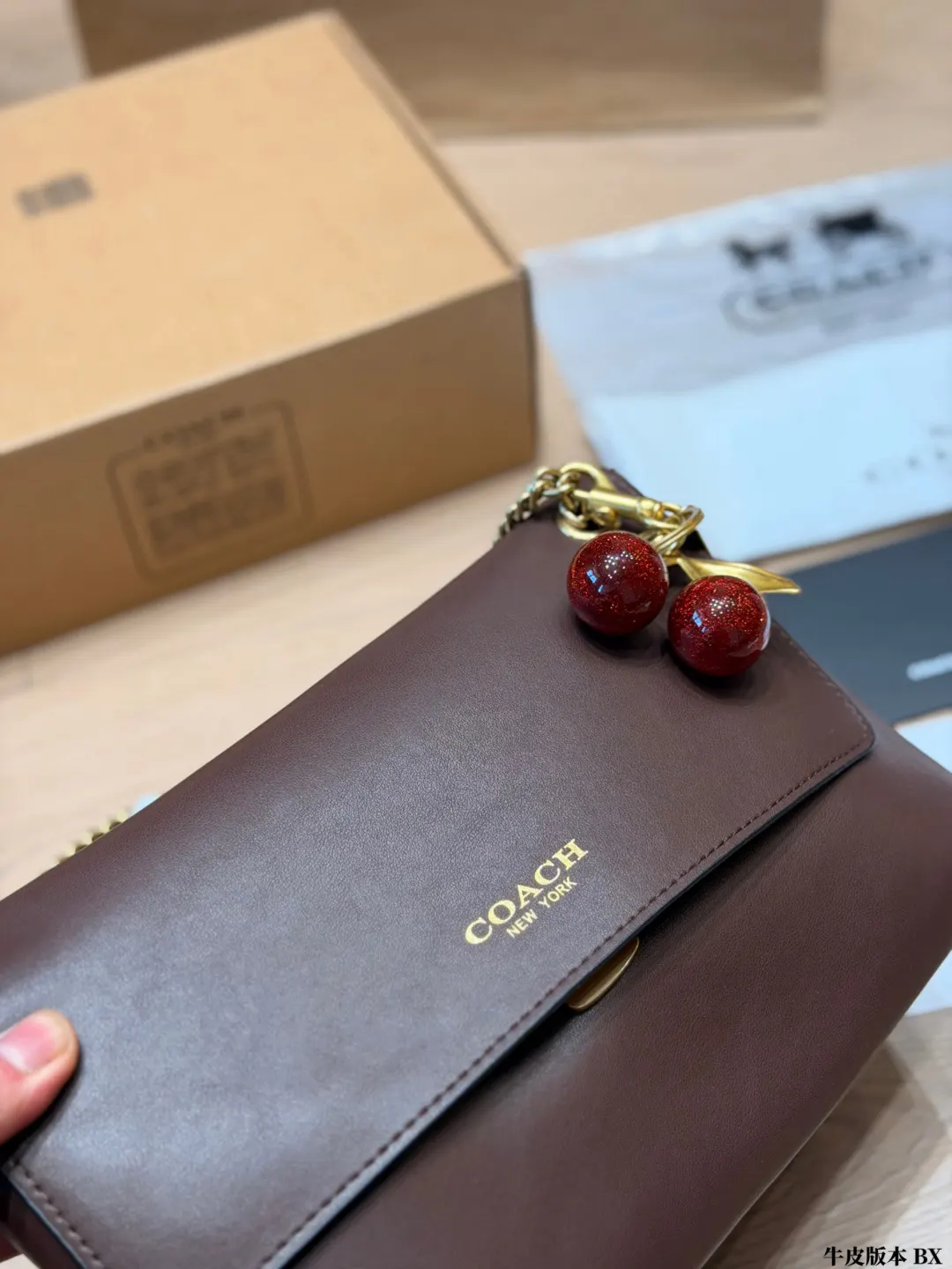Coach 棕色 牛皮 腋下包 复古腋下背款