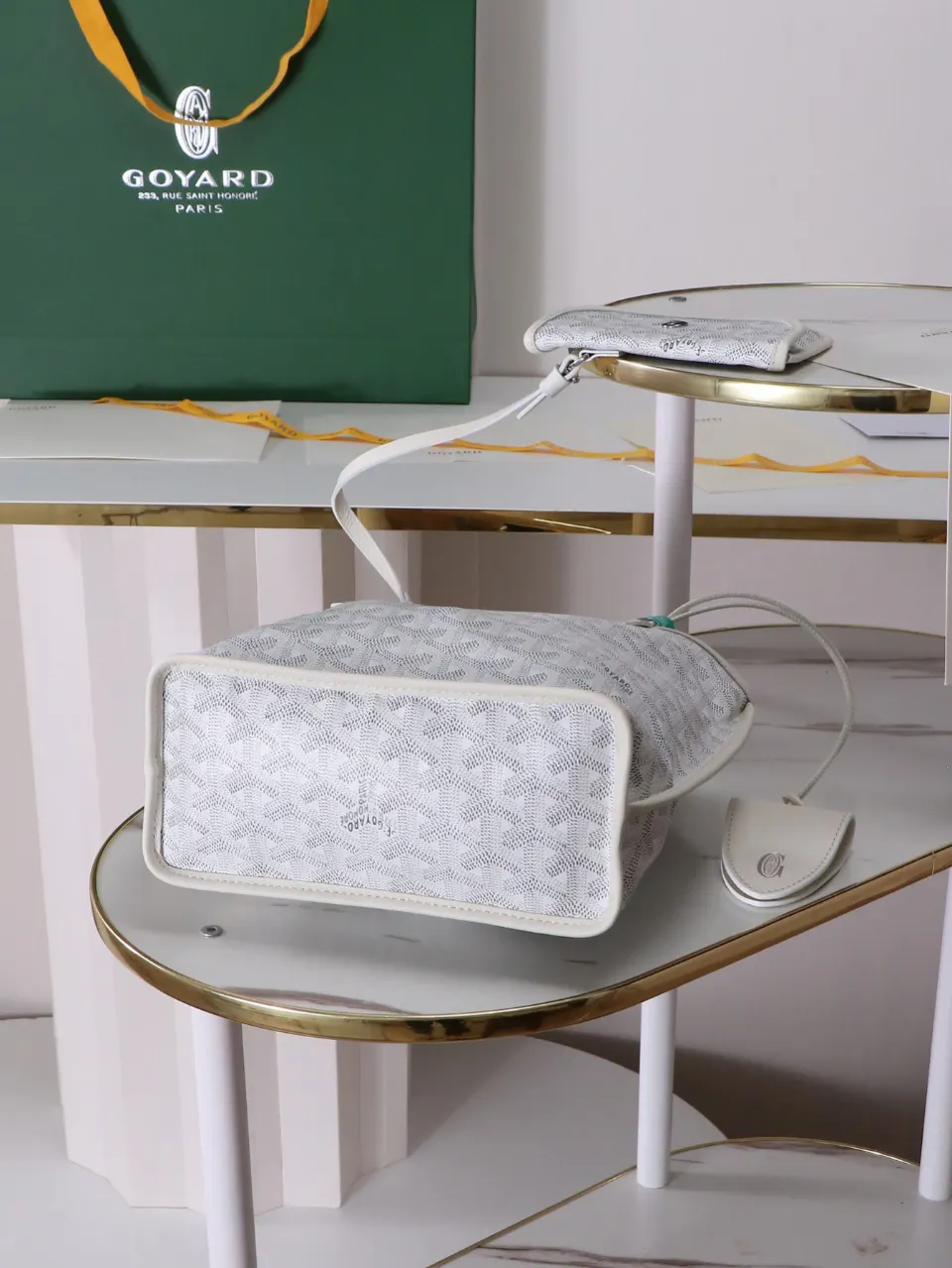 Goyard 白色 小牛皮 手提包 通勤手提款