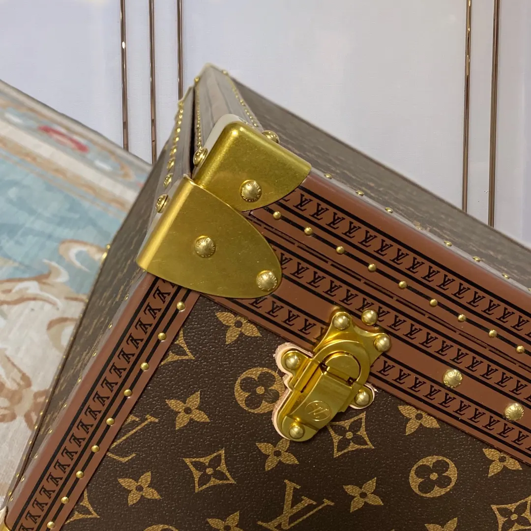 LV 金色 帆布 硬箱 纯铜五金 ALZER 硬箱 著名的Alz 行李箱 旅行拉杆款 轻便出行款