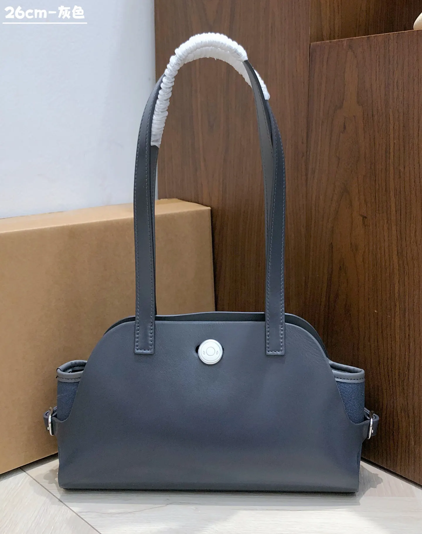 Hermes 黑色 帆布 腋下包 復古腋下背款