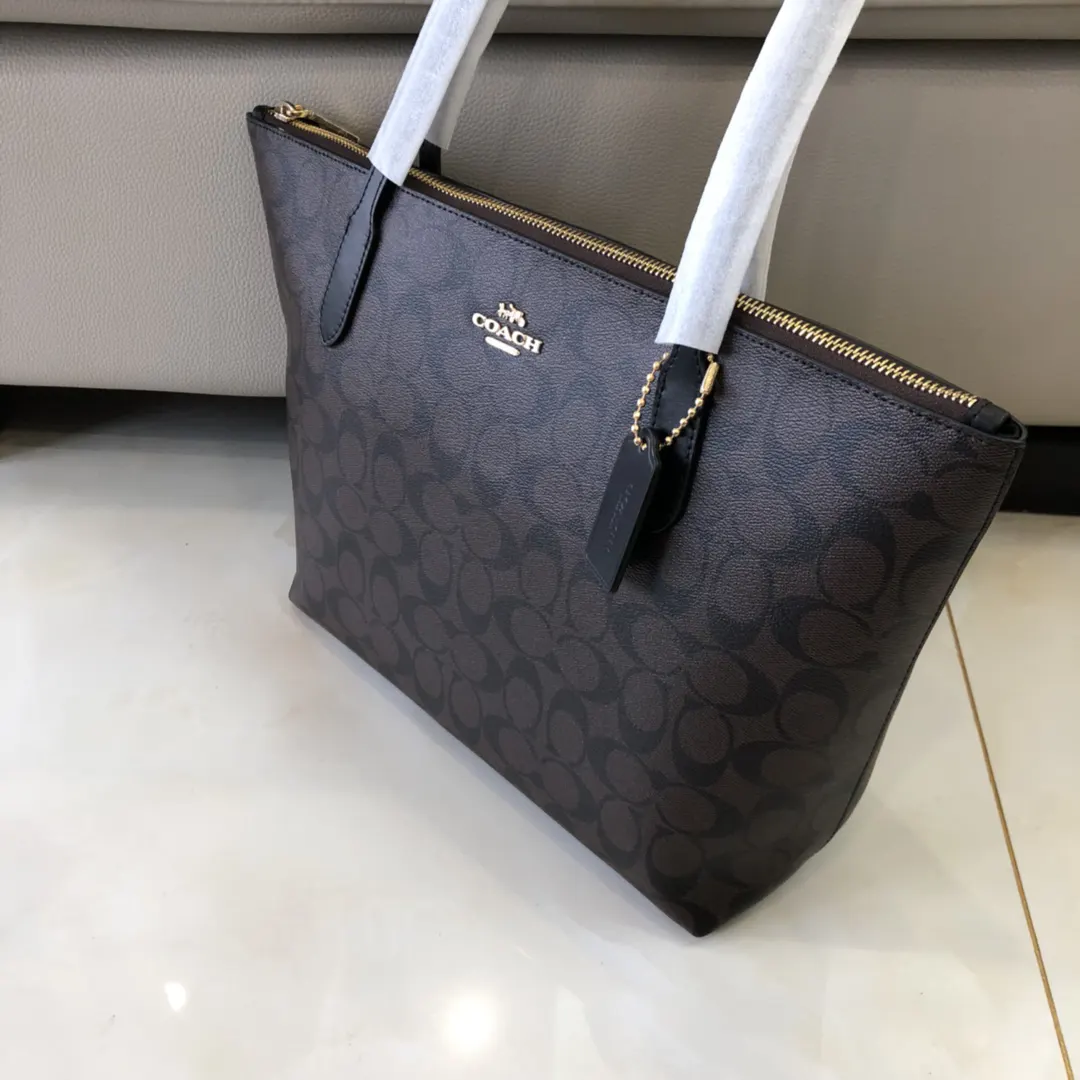 牛皮 C原 拉链托特购物袋 牛皮 經典PVC 托特包 大容量托特款