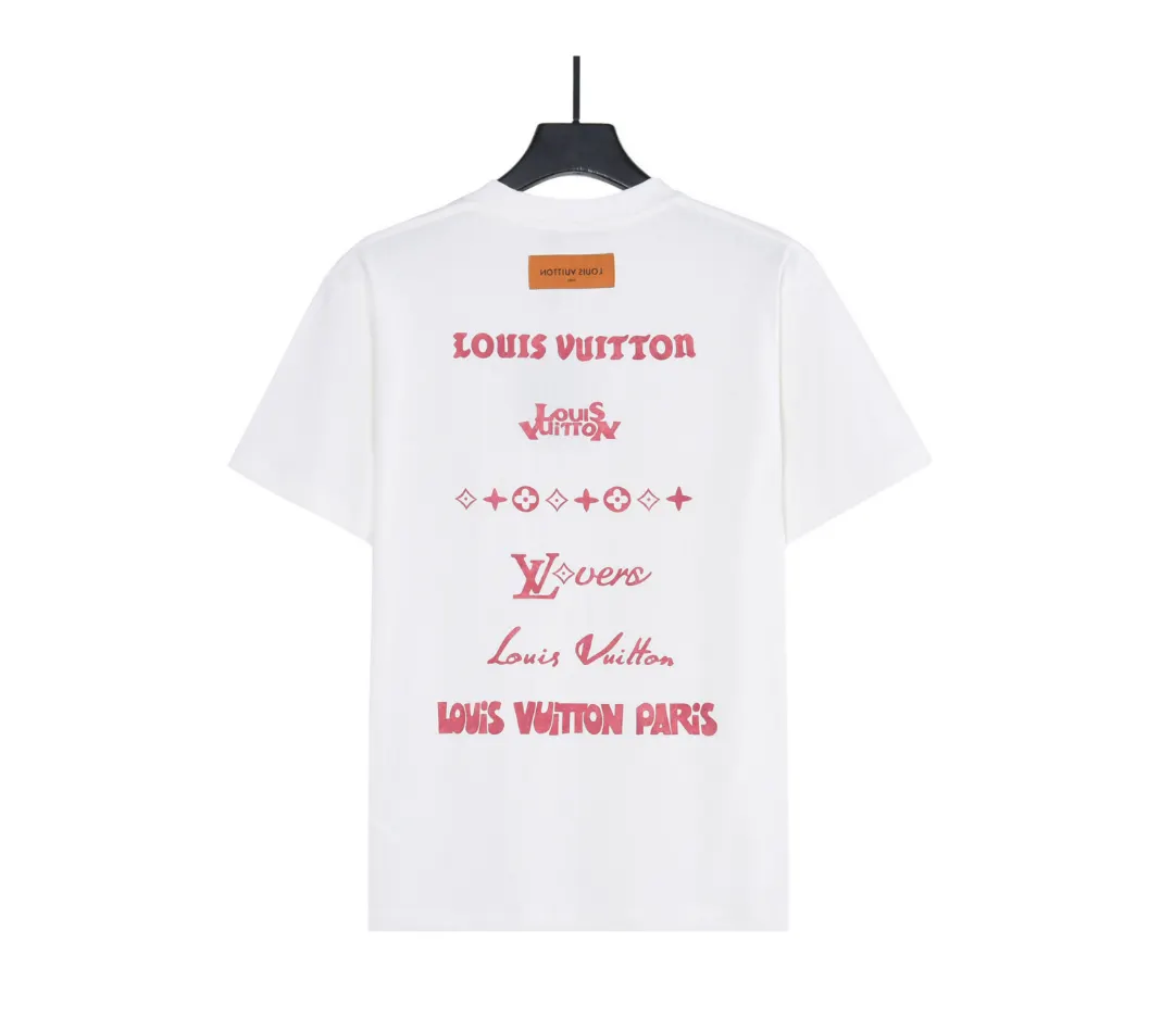 Louis Vuitton 粉色 字母 水洗 短袖T恤