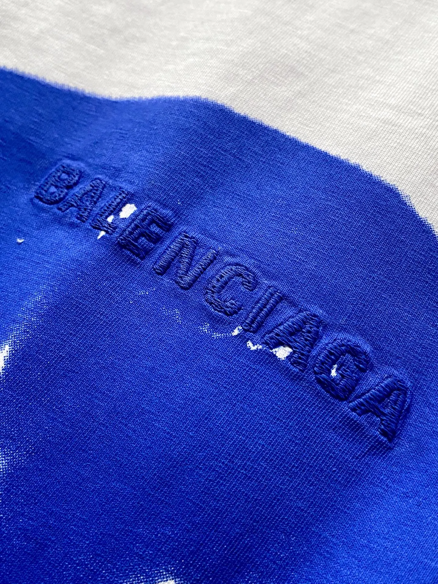 Balenciaga 蓝色 纯棉 短袖T恤 宽松休闲