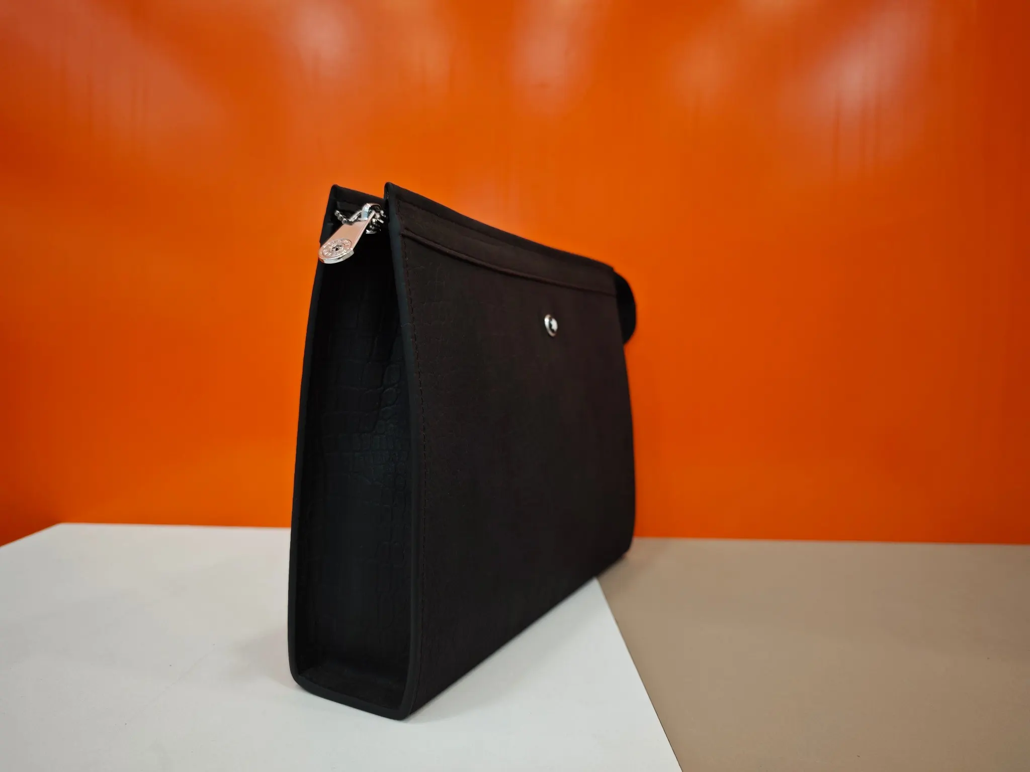 Black Blue Clutch Bag Leather