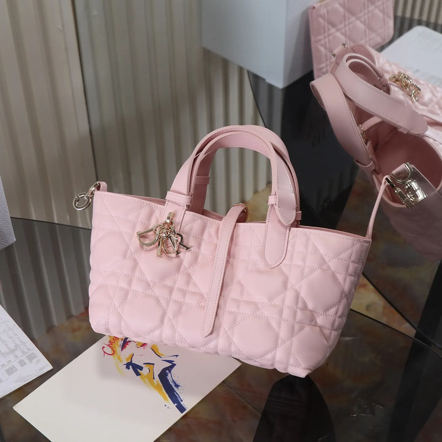 Dior Toujours 粉色牛皮手袋 手提斜挎
