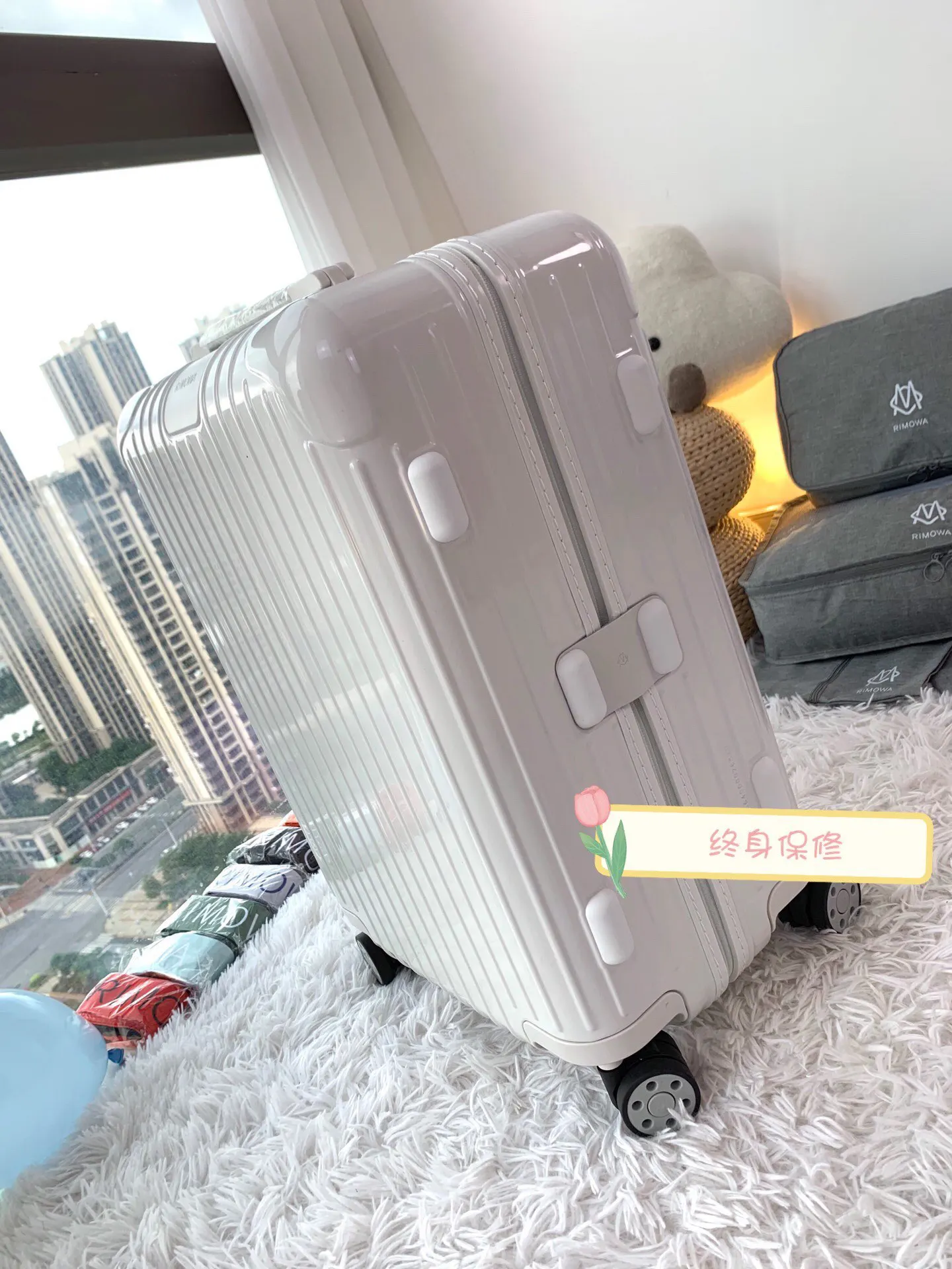 白色 藍色 日默瓦rimowa拉杆箱行李箱登机箱旅行箱方胖子運動 旅行拉杆款 輕便出行款