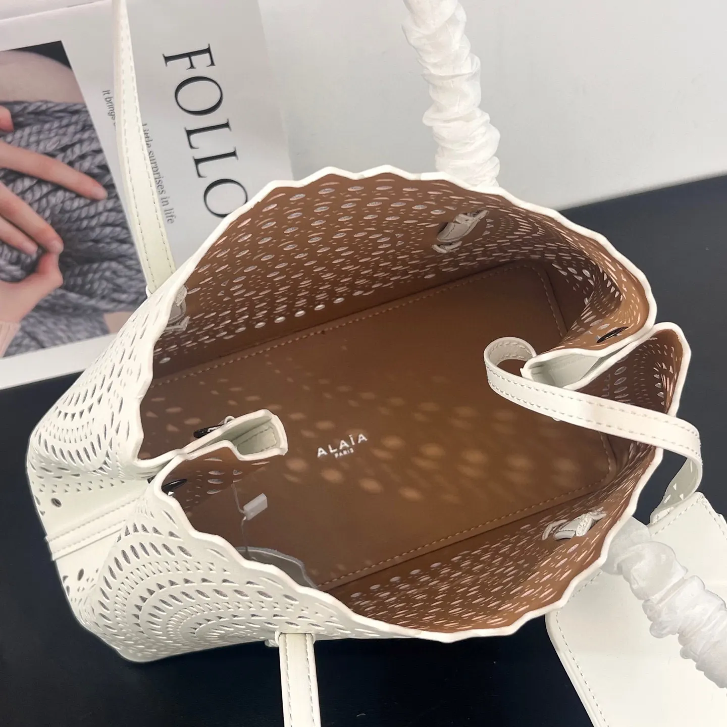 白色 牛皮 托特包 大容量托特款