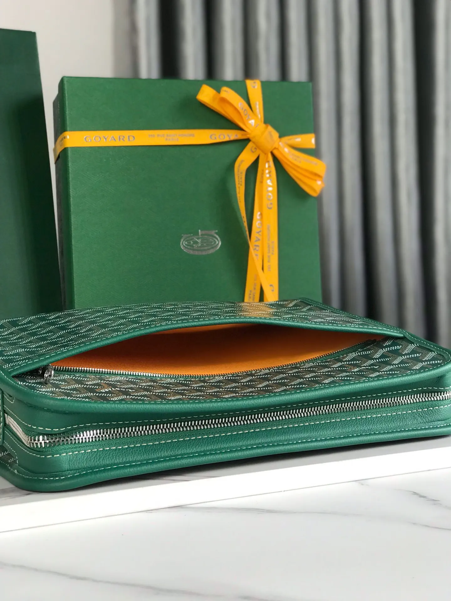 Goyard Yellow Clutch Bag Leather