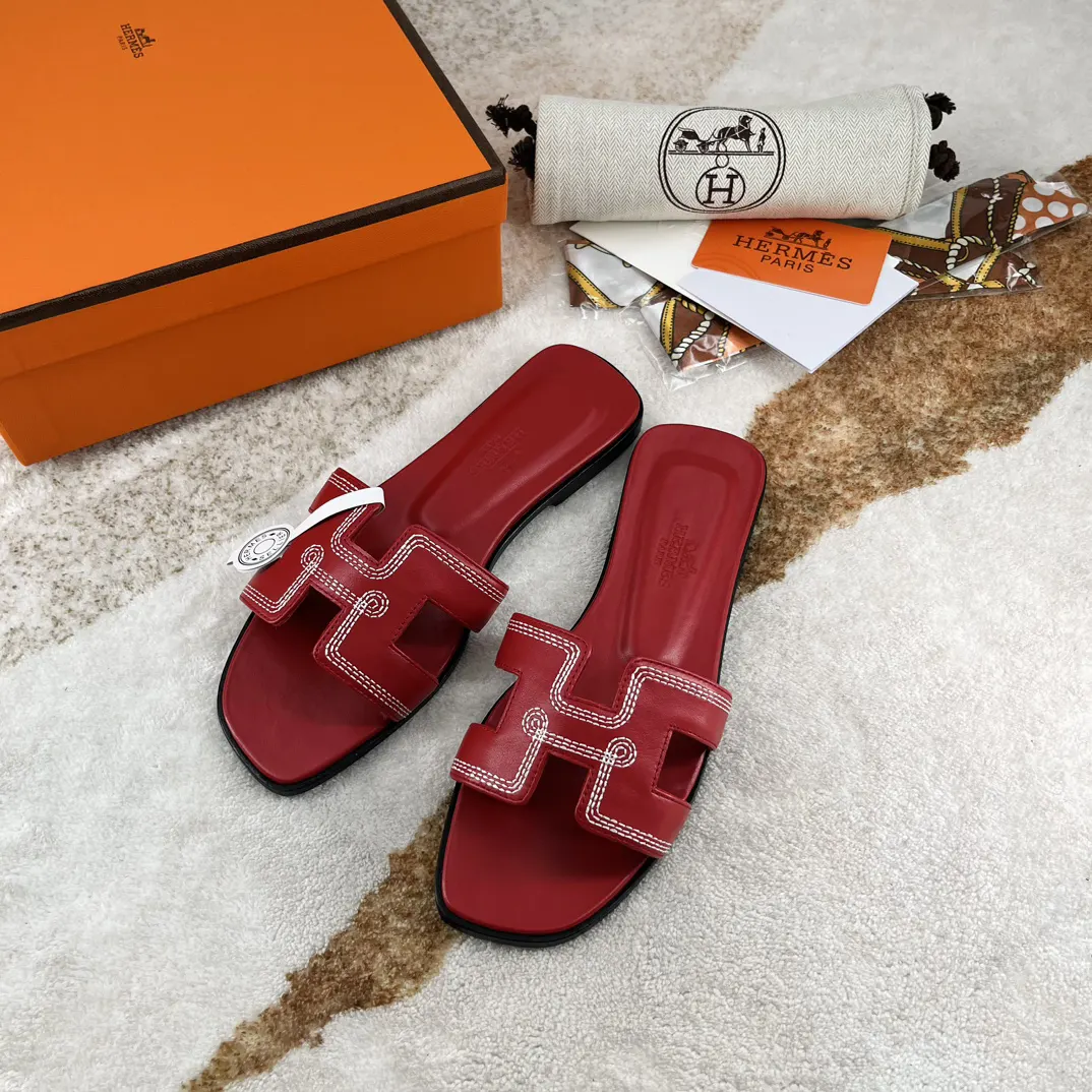 Hermès Oran 4个色 牛皮 拖鞋 舒適
