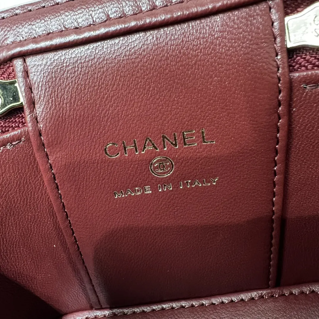Chanel 19 Mini Red Leather Quilted Chain Bag