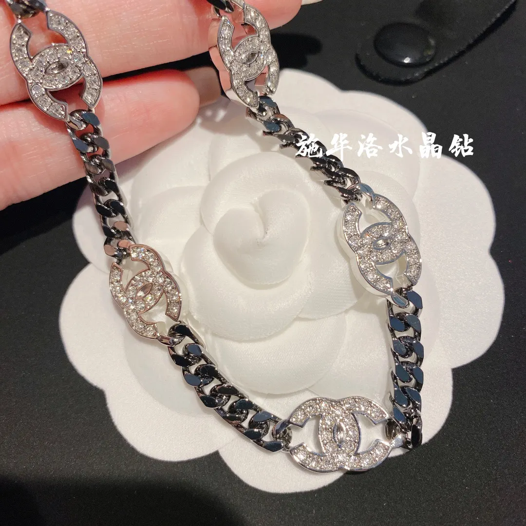 Chanel 黑色/银色 项链