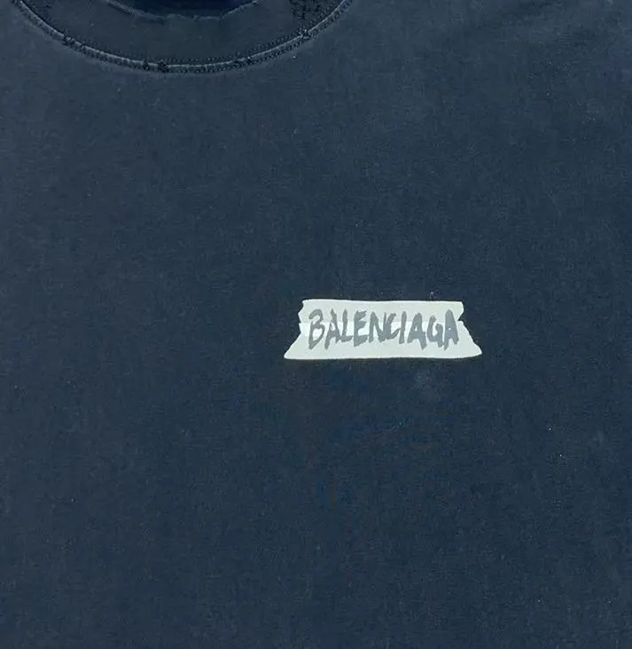 Balenciaga Letter Print Short Sleeve T-Shirt Street