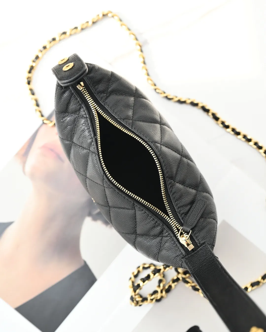 CHANEL 黑色 牛皮 鏈條包 精致鏈條款