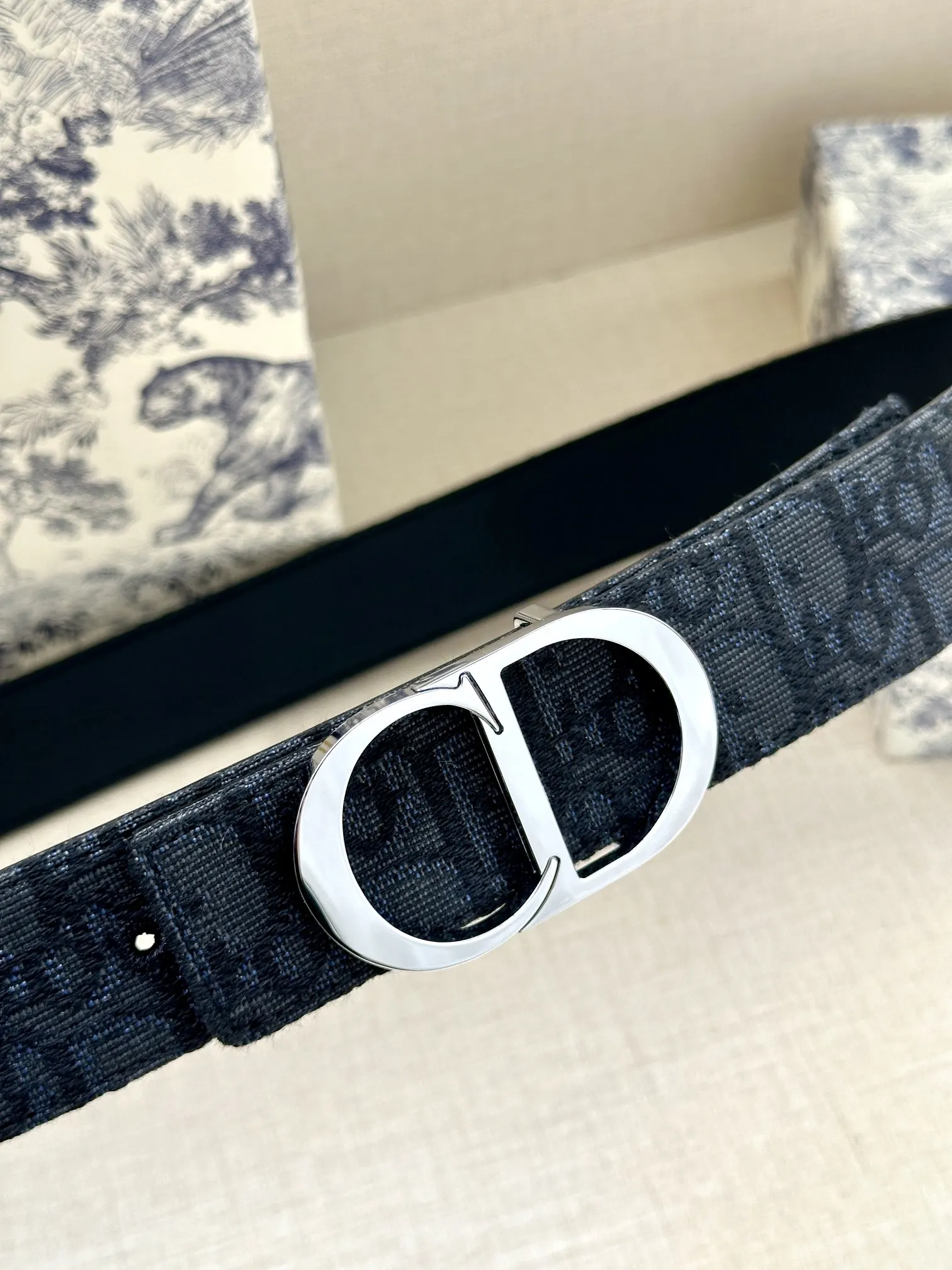 Dior Oblique 黑色/银色 腰带