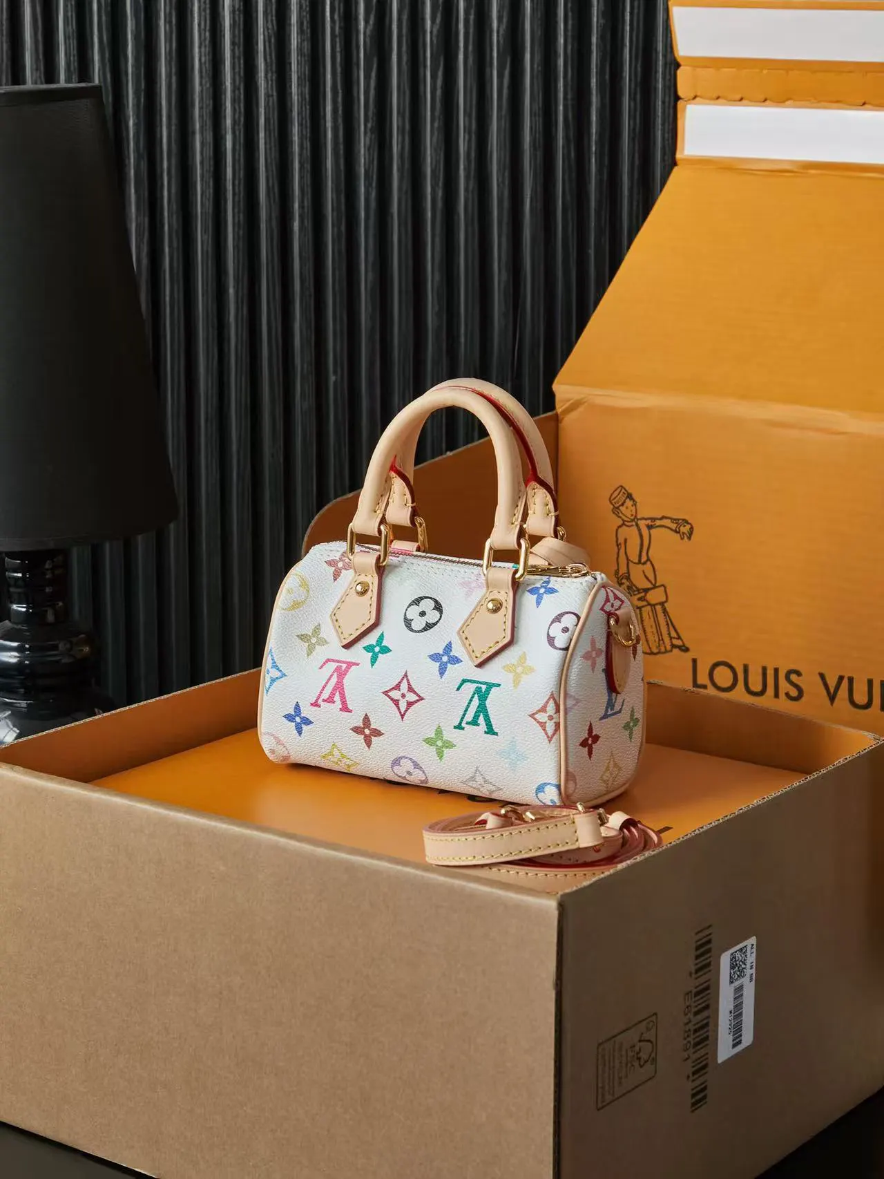 LV 白色彩色老花Speedy手袋 彩绘款 | ORBUYBAG 嵐奢包