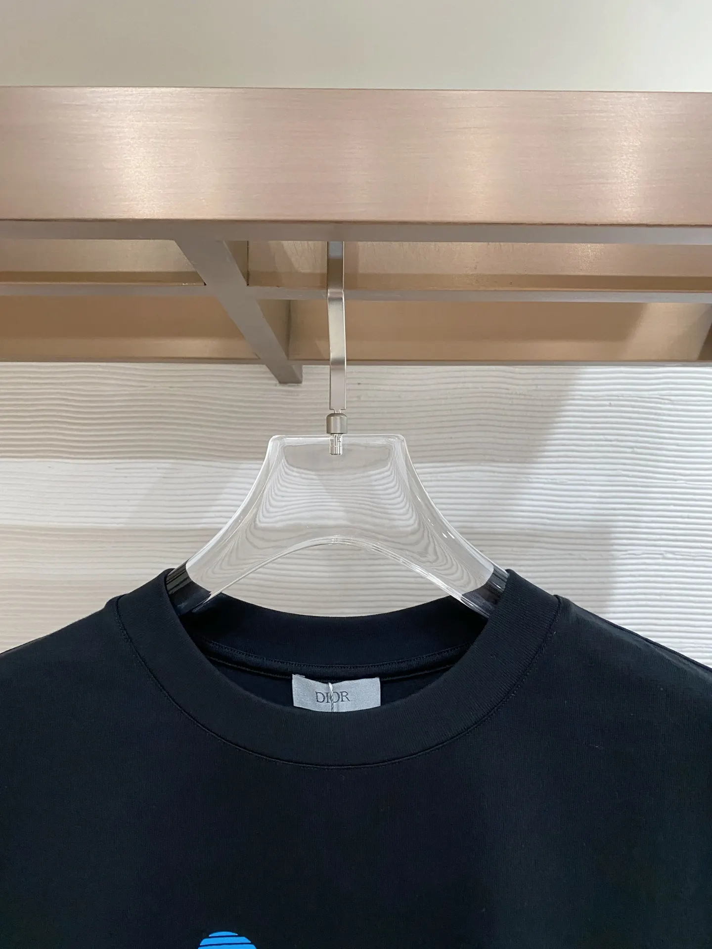 Dior 黑色渐变字母短袖T恤 休闲宽松款