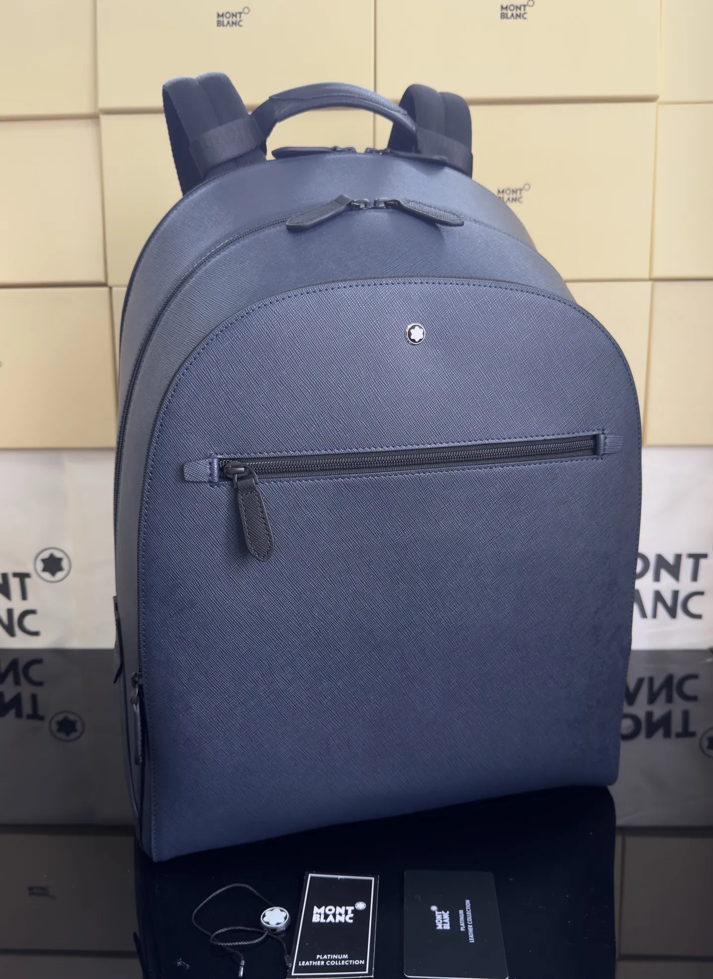Blue Backpack Leather
