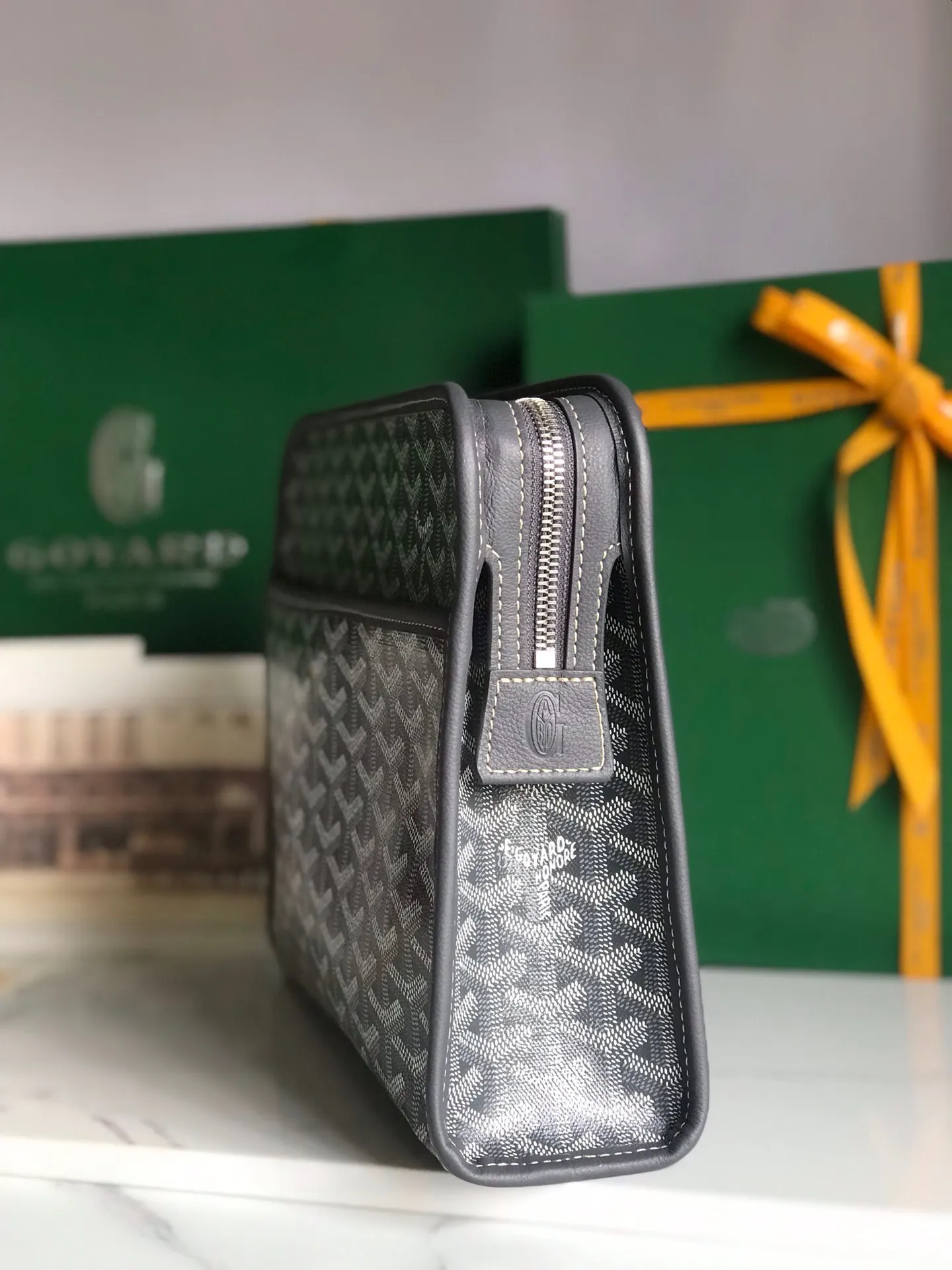Goyard 黄色 牛皮 手拿包 精致手拿款