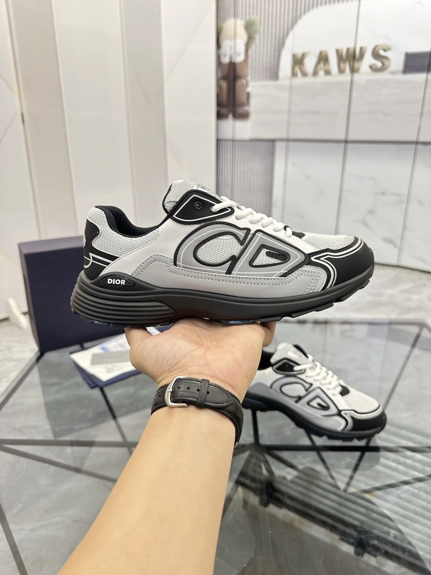 Dior 黑色 皮革 运动鞋