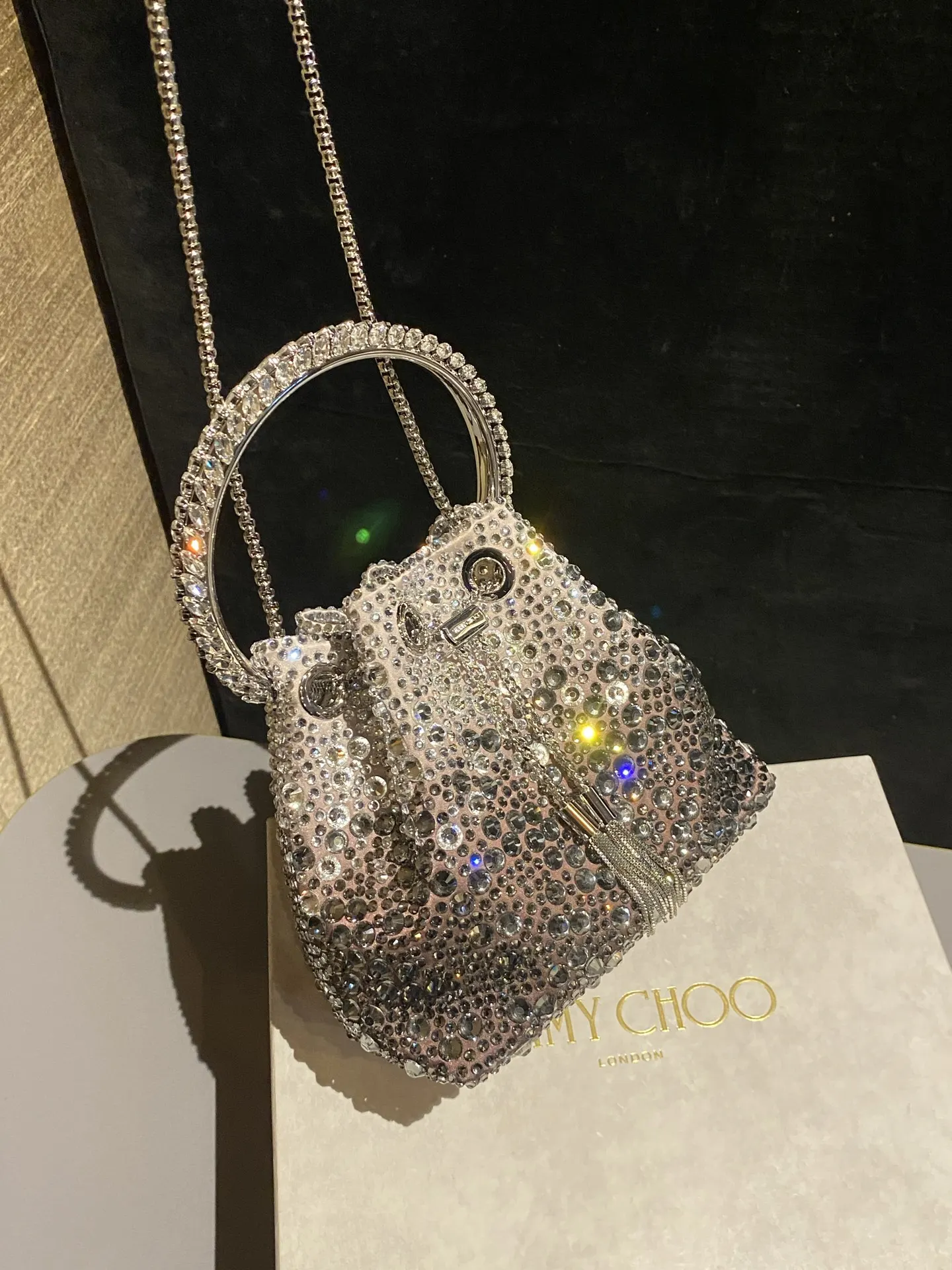 JIMMY CHOO BON BON系列标志款手提包 链条包 精致链条款
