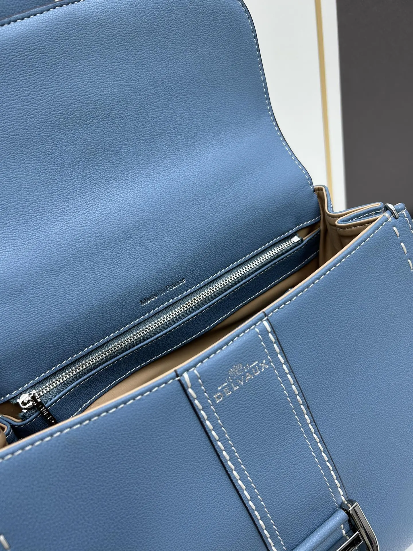 Delvaux 焦糖色 小牛皮 手提包 通勤手提款