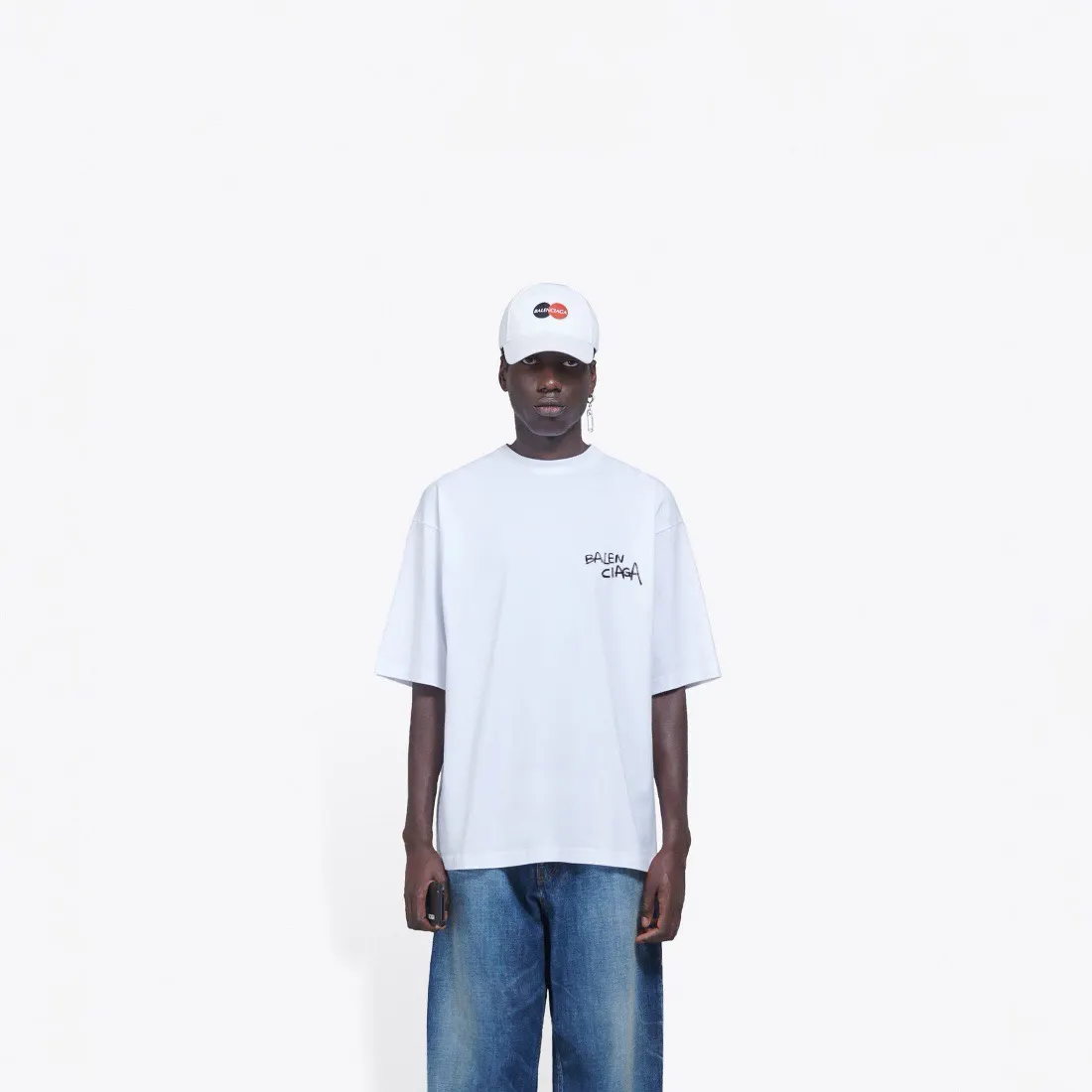 Balenciaga 白色 Logo 印花 短袖T恤