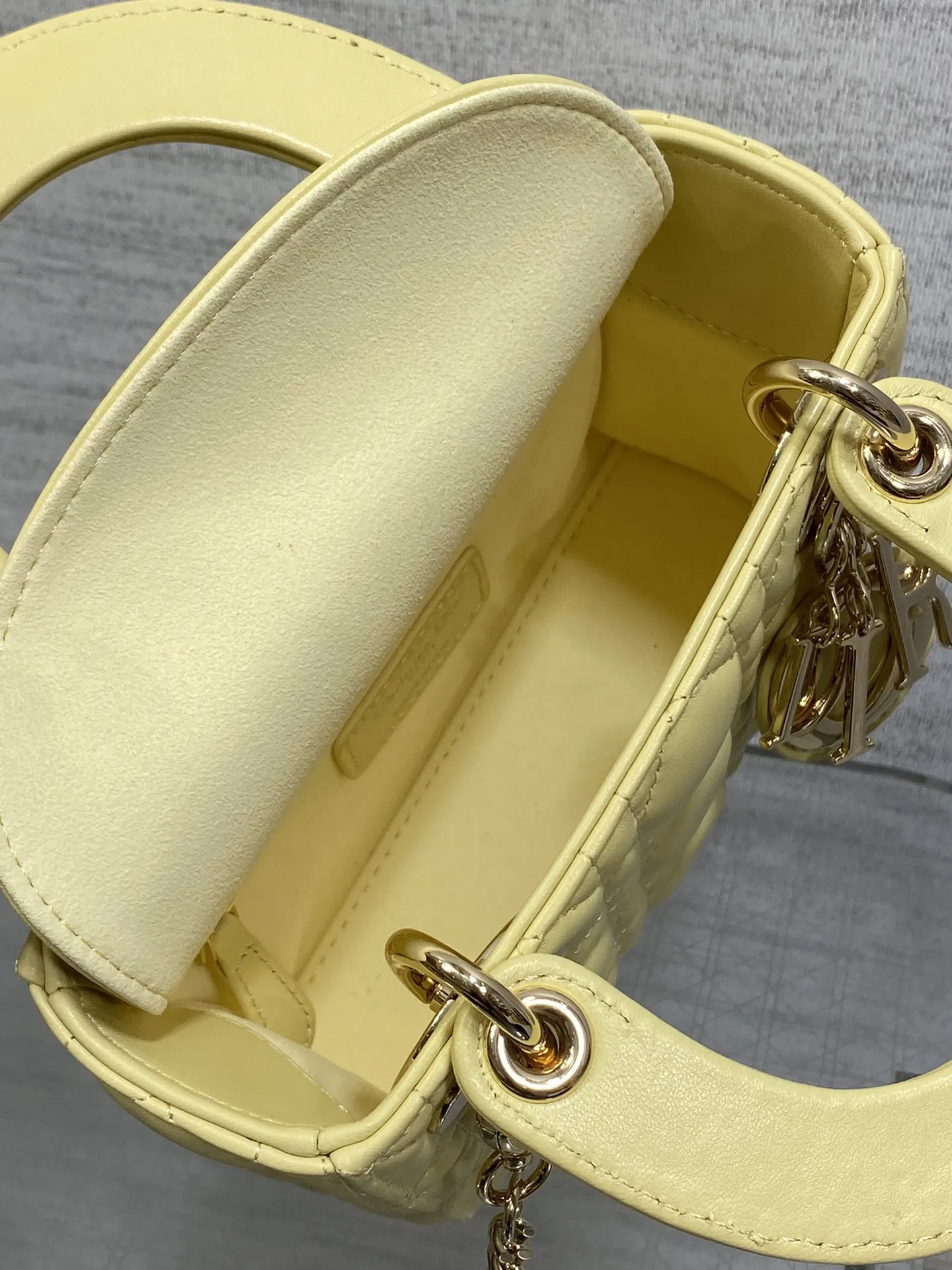 Dior Lady Dior Small Gold Handbag