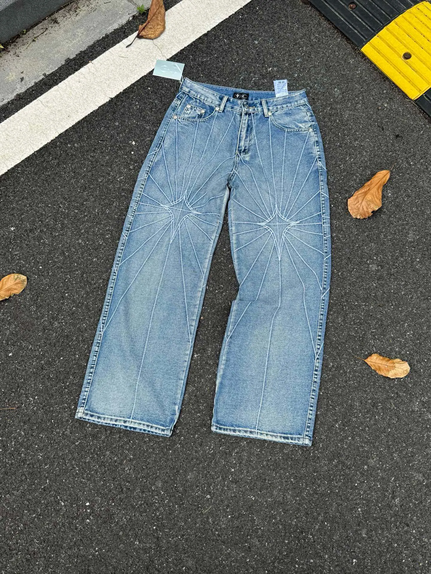 Chrome Hearts 24FW 蓝色 刺绣 水洗 长裤 宽松休闲款 款2