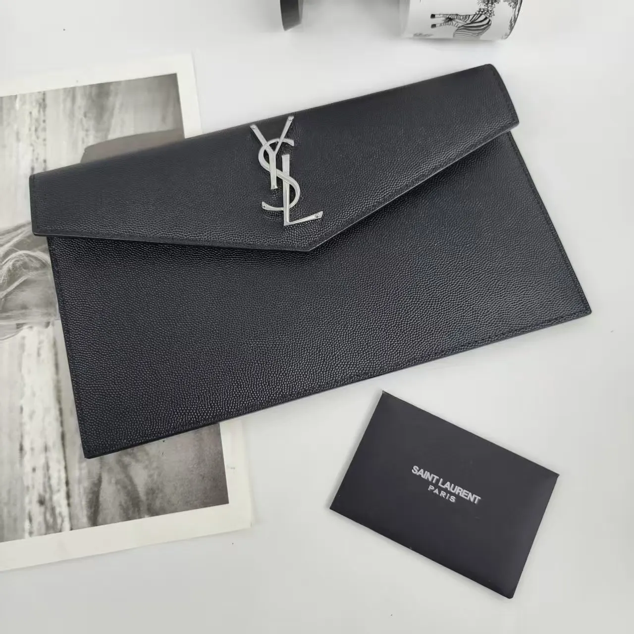 Black Clutch Bag Classic Leather Image 8 Black Clutch Bag Classic Leather Image 8