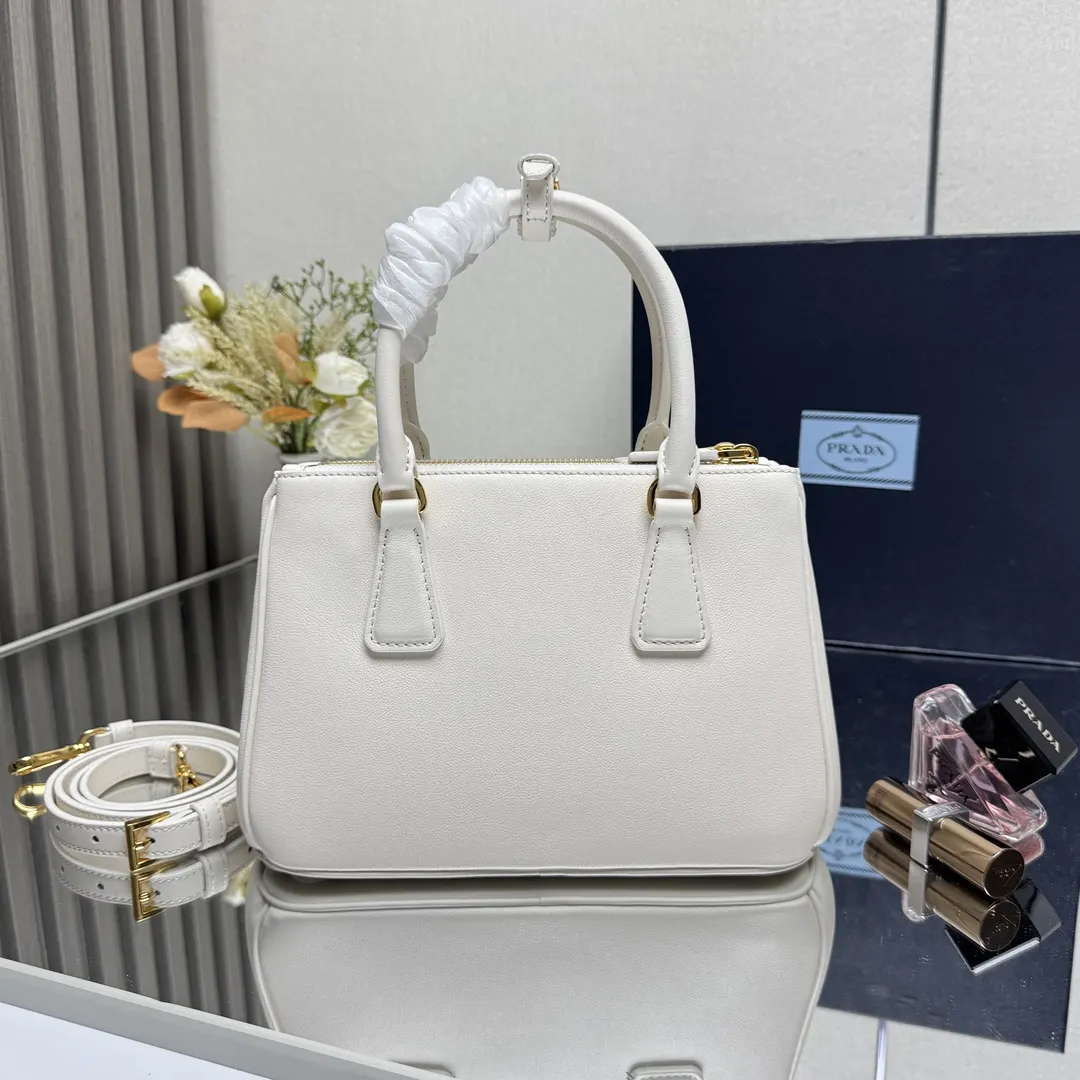 Prada Leather Triangle Logo Handbag