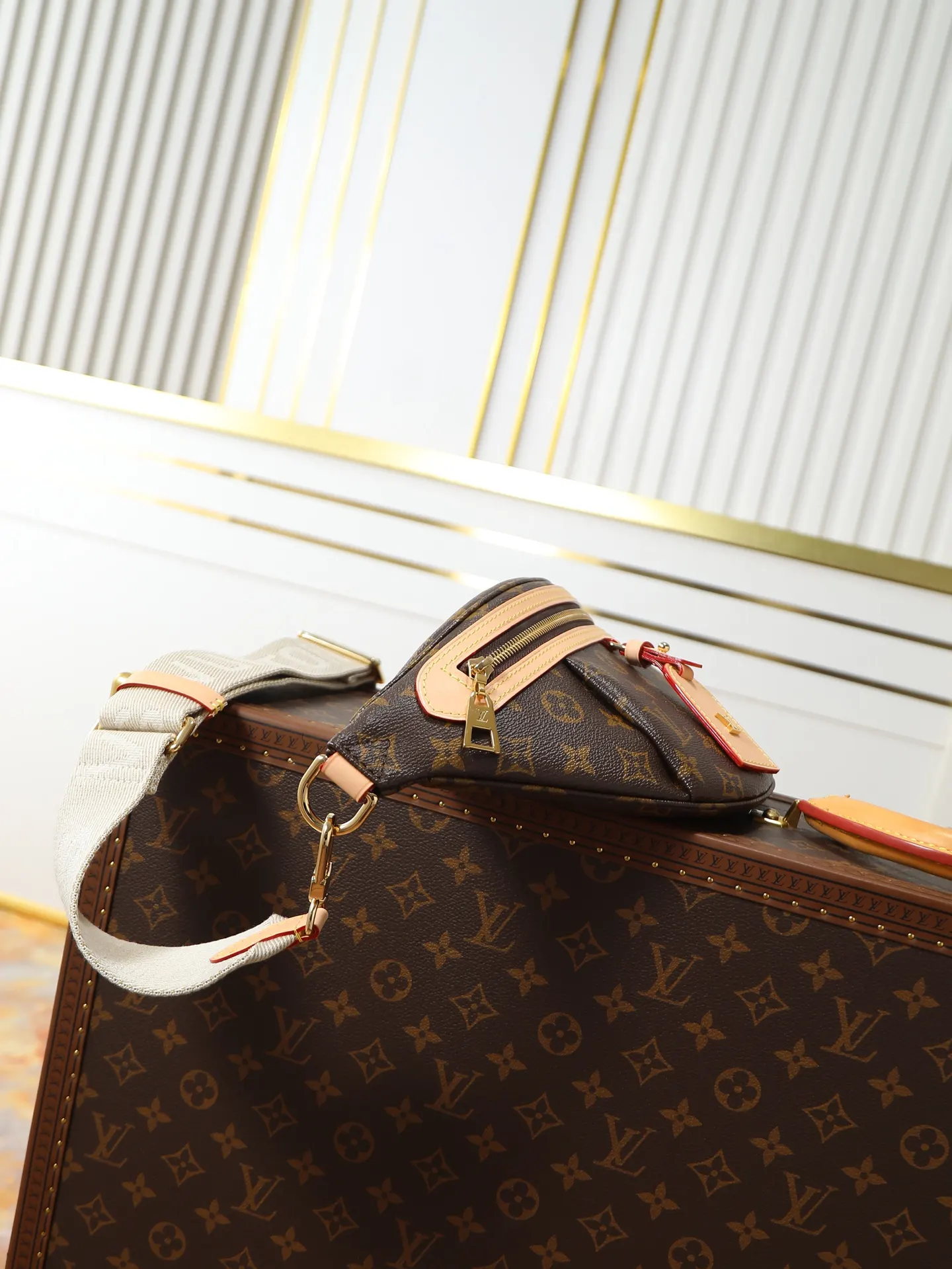 Monogram Belt Bag Casual Leather