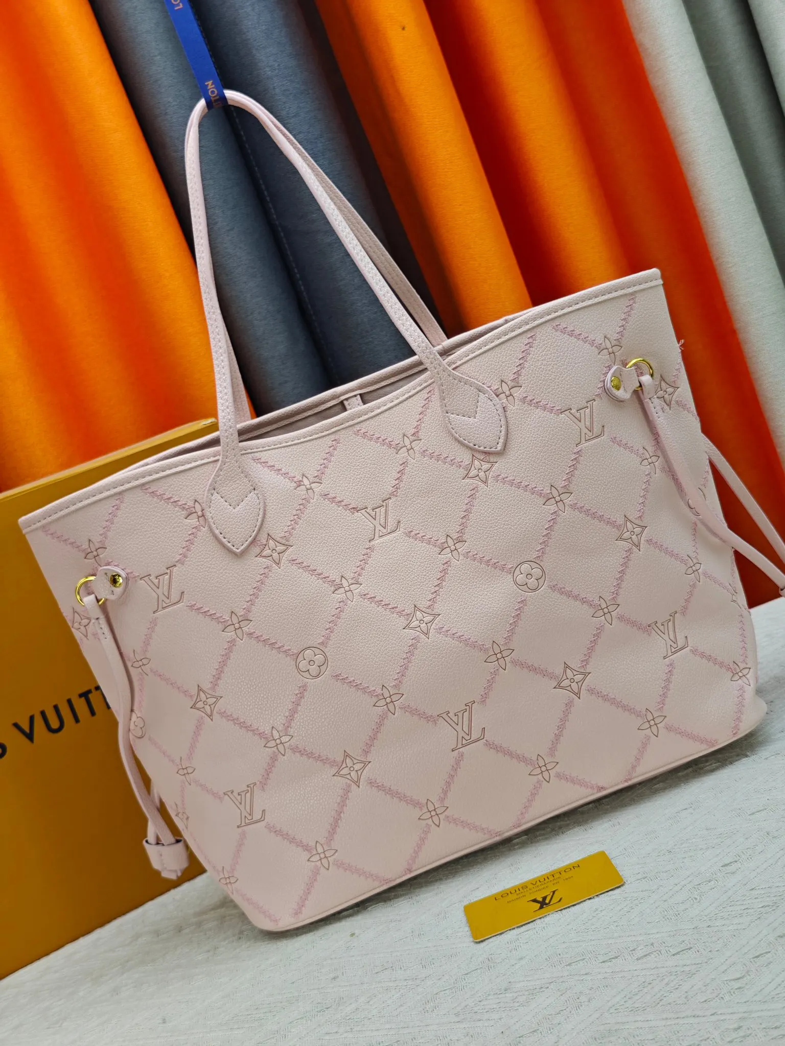 LV Neverfull 杏色 Mo托特包 大容量托特款