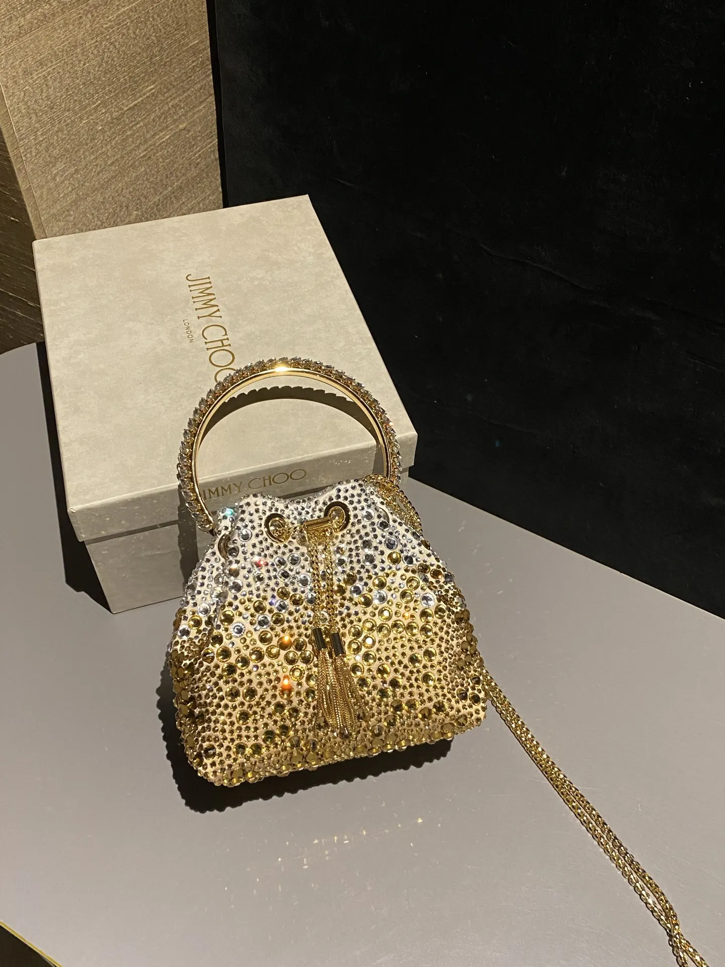 JIMMY CHOO BON BON系列标志款手提包 鏈條包 精致鏈條款