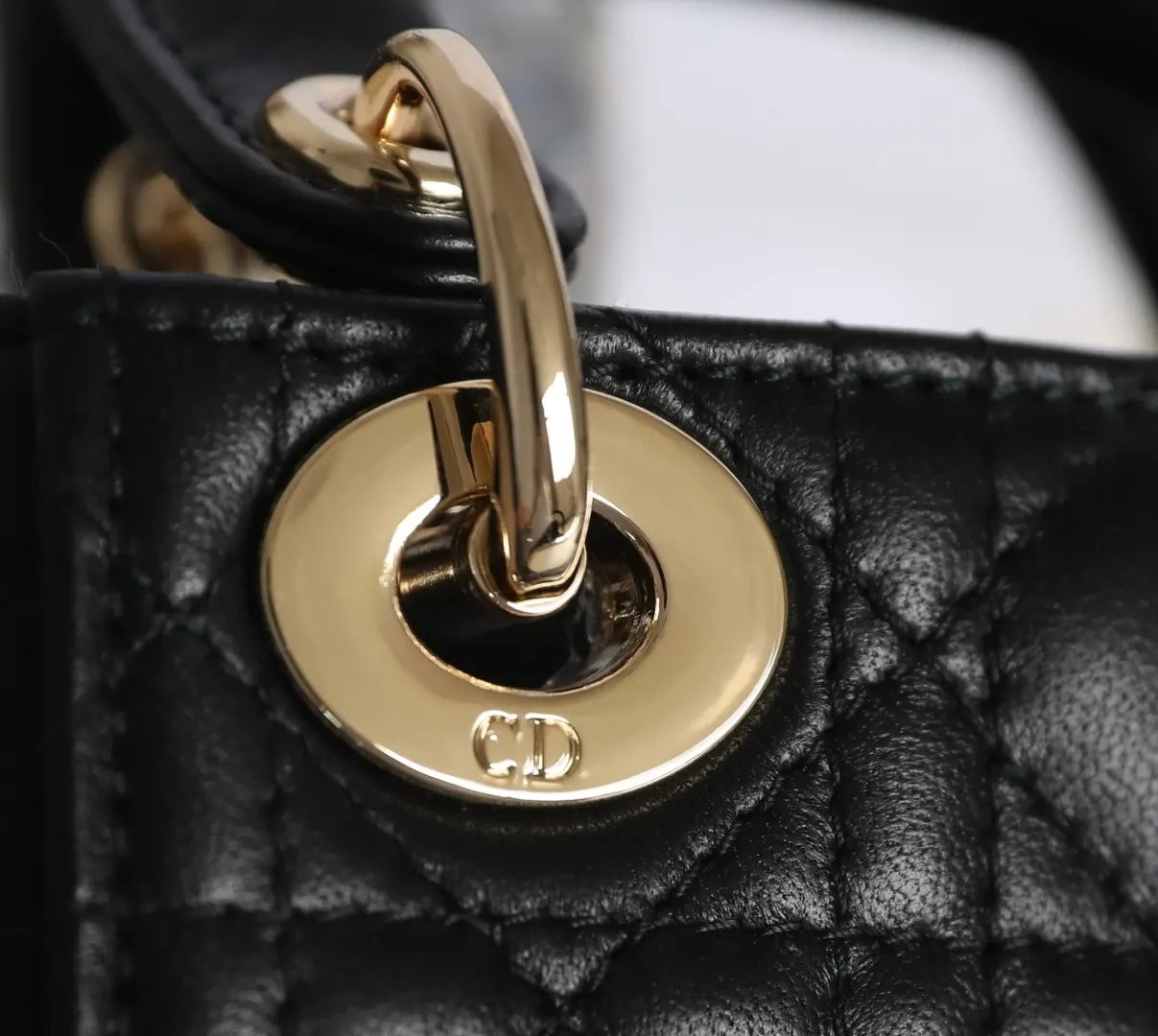 Dior Lady Dior Lady Black Sheepskin Handbag Handheld Crossbody Image 7 Dior Lady Dior Lady Black Sheepskin Handbag Handheld Crossbody Image 7