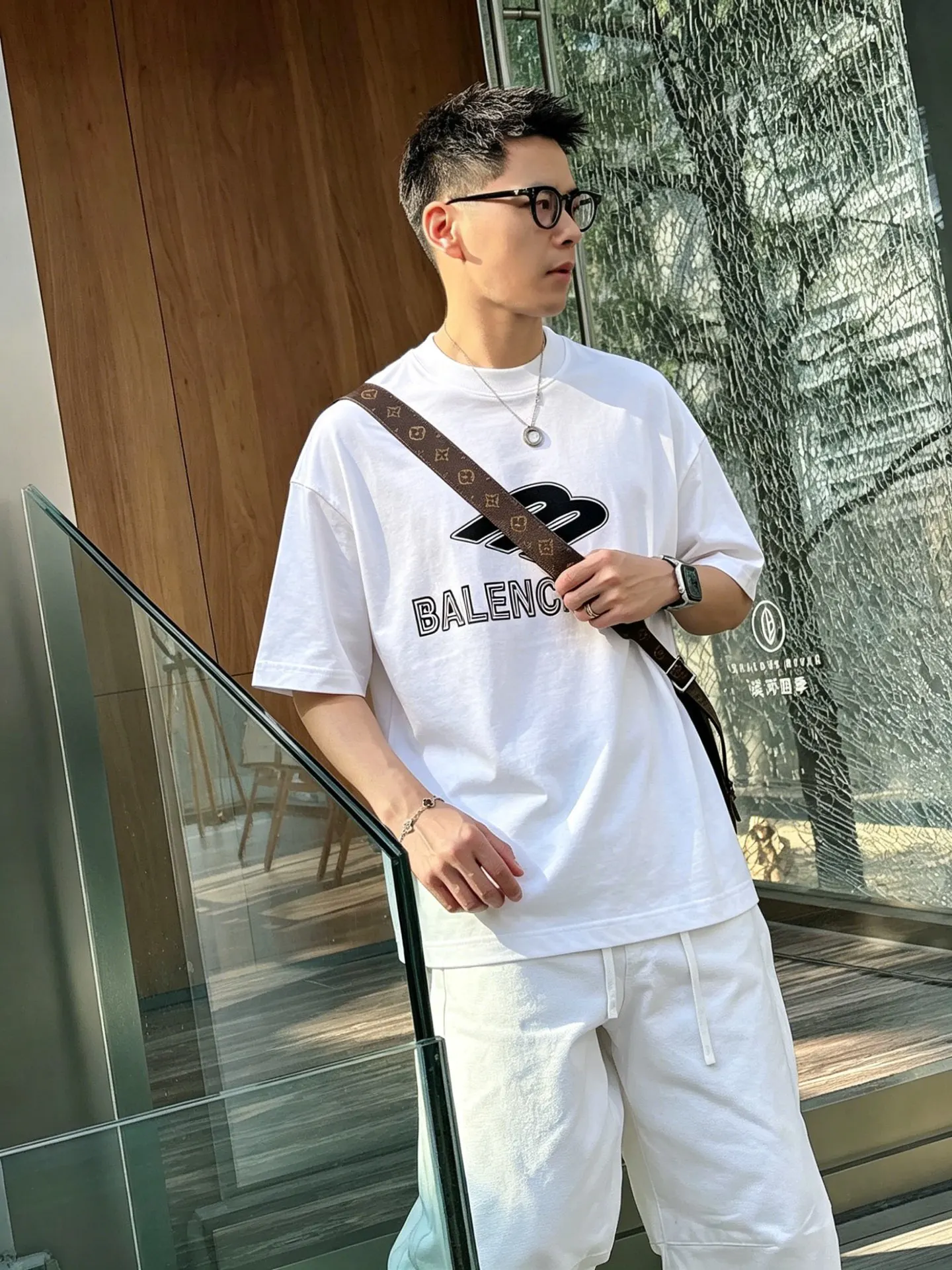 Balenciaga 黑白 純棉 Logo 短袖T恤