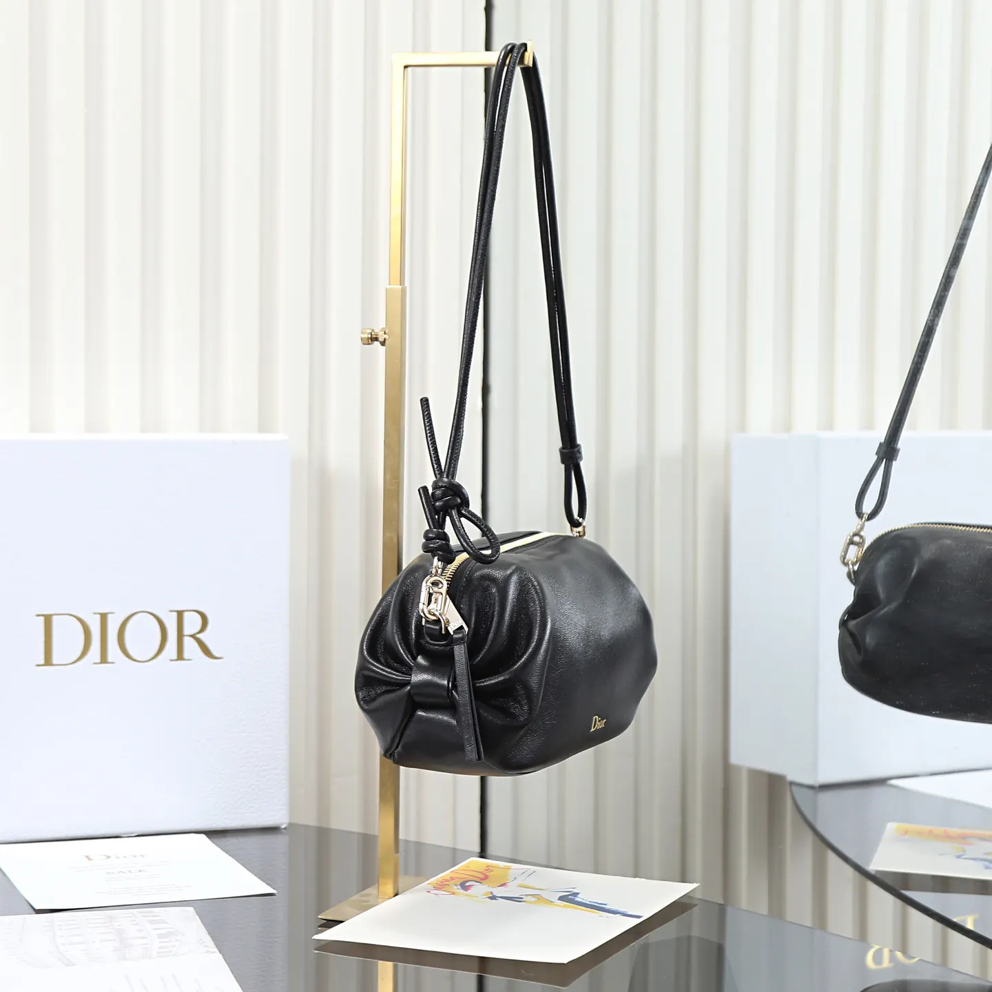 Dior Oblique 黑色羊皮手拿包 晚宴手拿