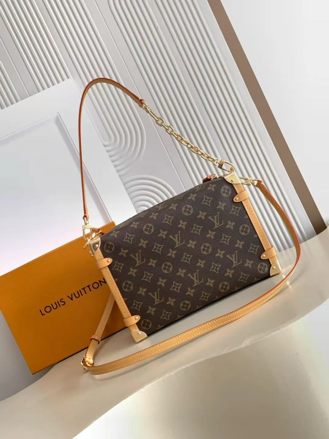 Monogram Chain Bag Leather