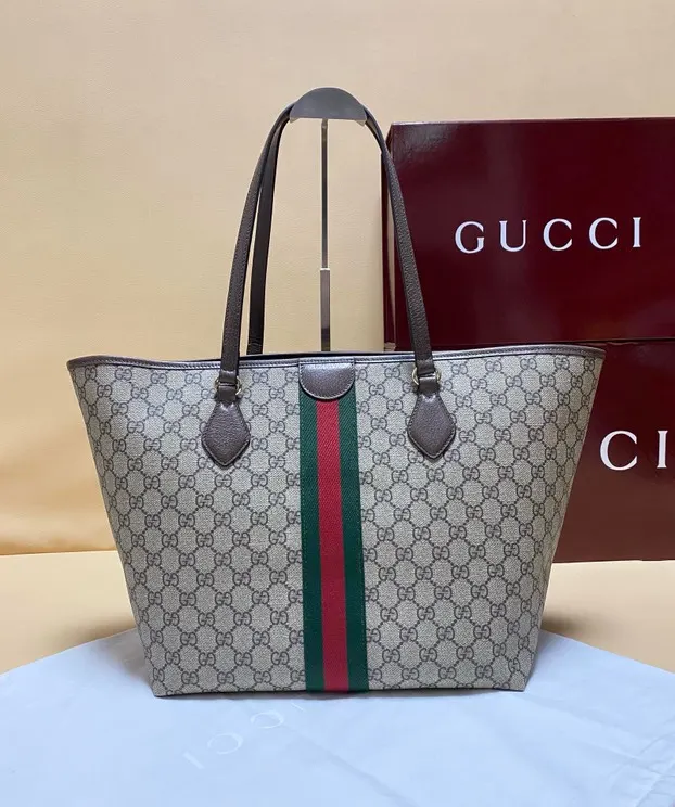 Gucci 棕色 米色 Ophidia托特包 ▫ 尺寸 大容量托特款