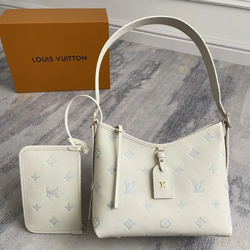 LV CarryAll 白色 藍色 Mo收納包 旅行收納款