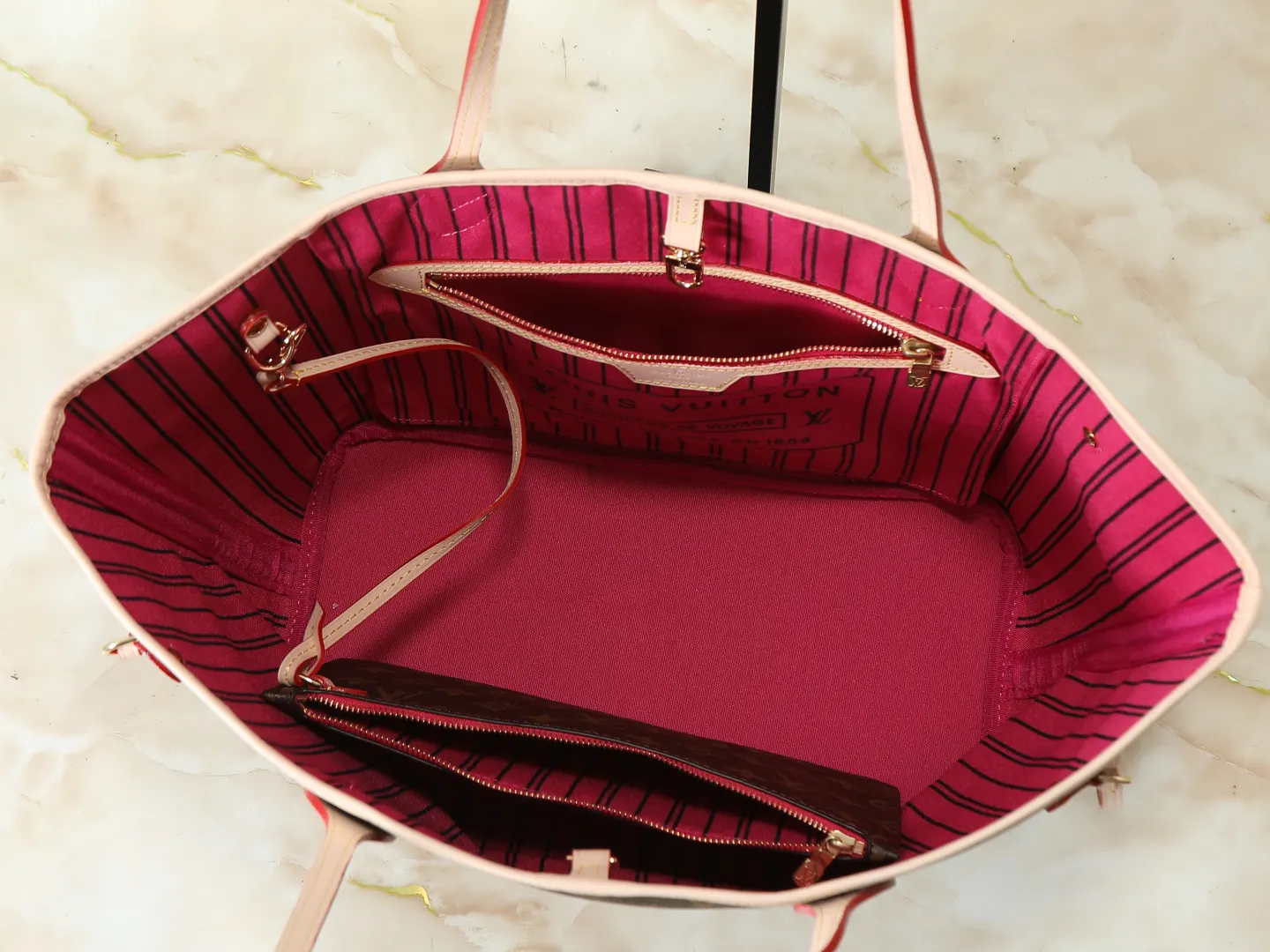 Neverfull 老花 帆布 手拿包 精致手拿款