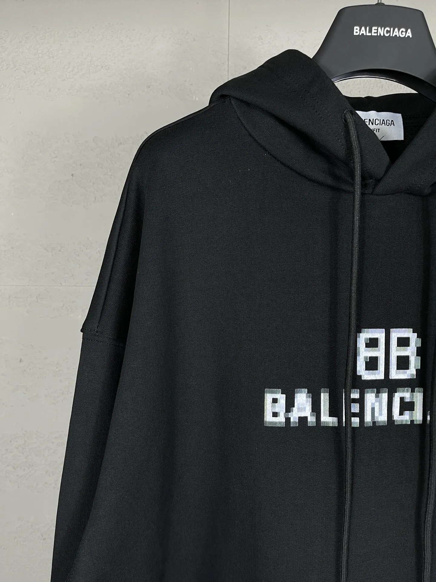 Balenciaga Logo Hoodie Sweatshirt Black