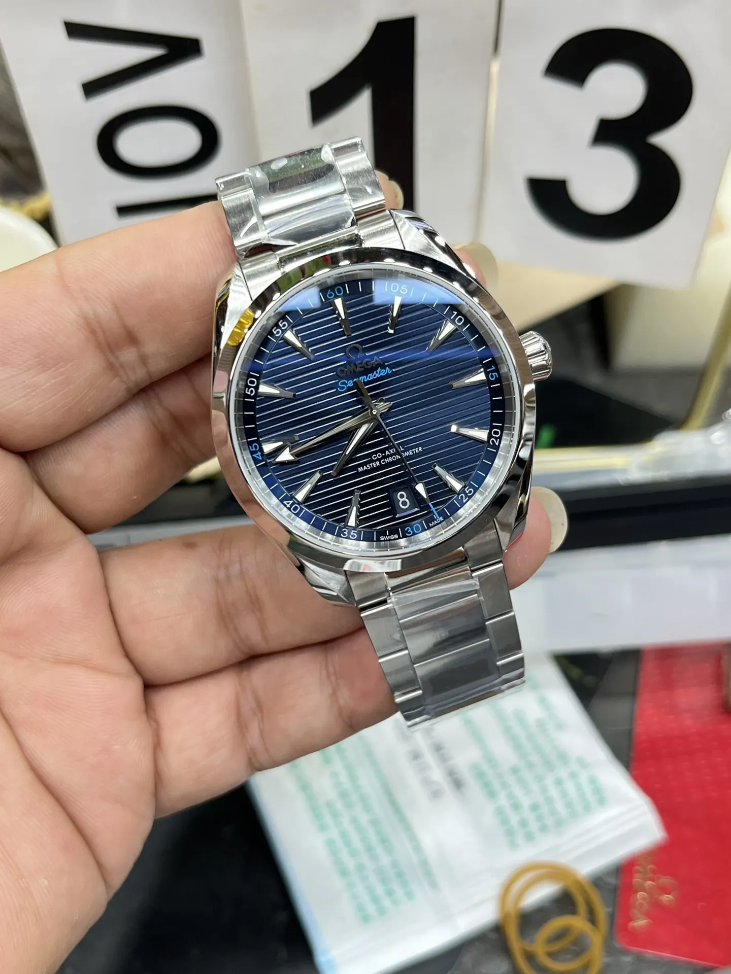 Omega 专供大厂出品 VS欧米茄海马 系列 柚木蓝面 手表 经典腕表款