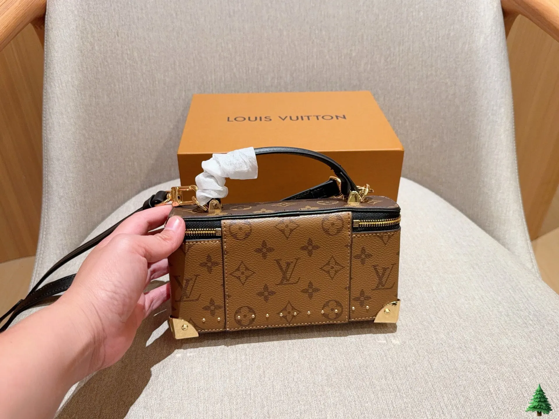 LV 金色 Trunk 化妝 包 鏈條包 精致鏈條款