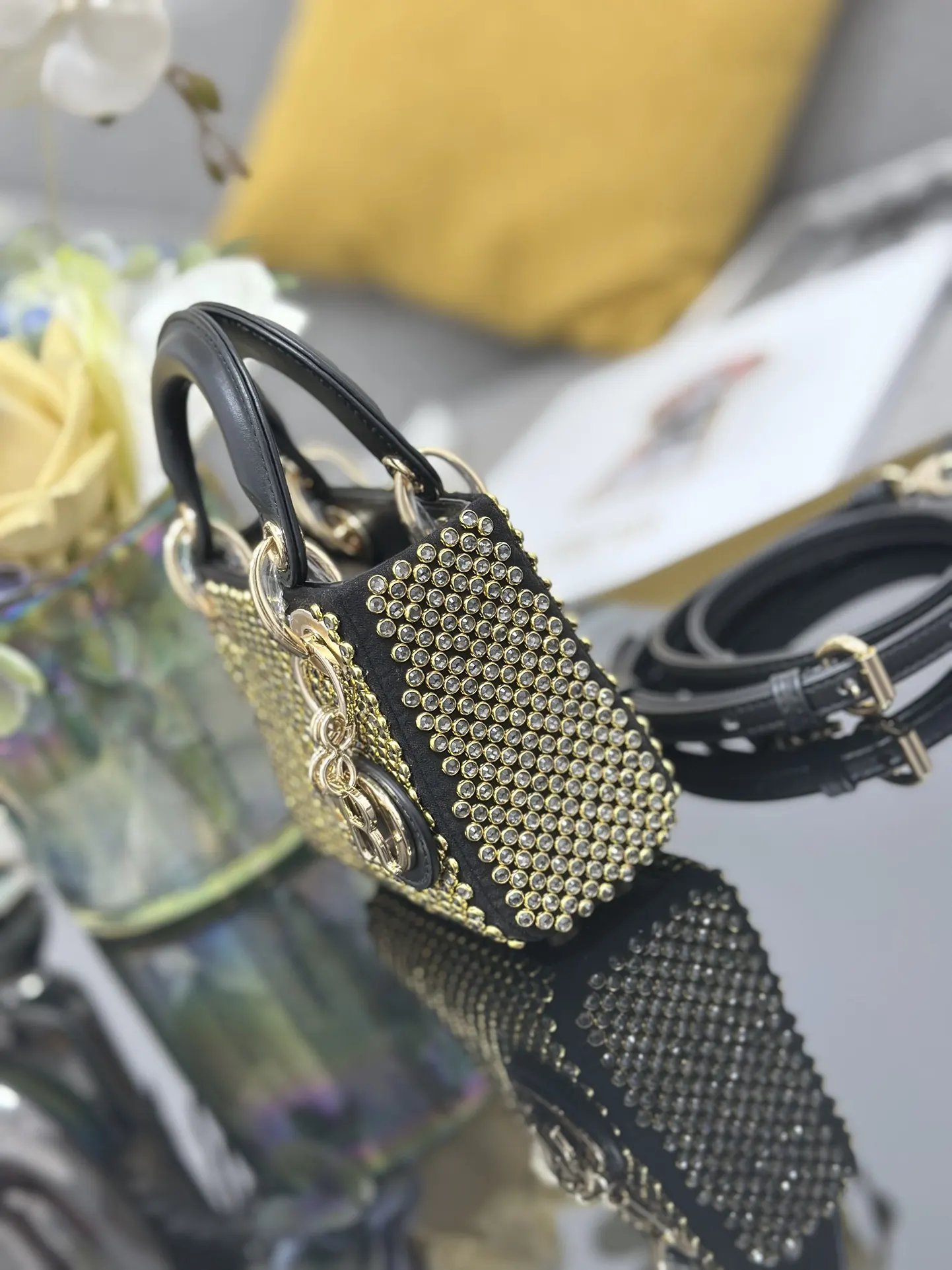 Dior Black Gold Chain Bag
