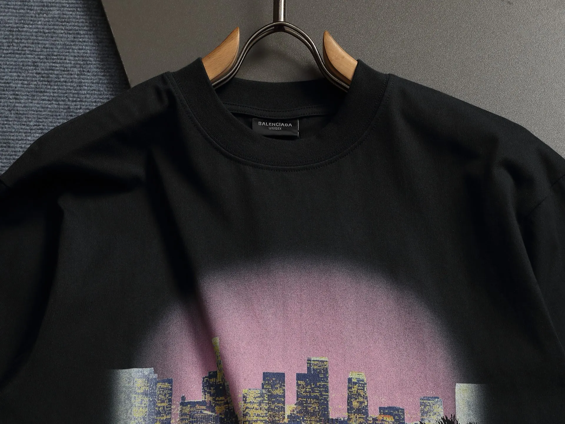 Balenciaga Black Logo Short Sleeve T-Shirt Street