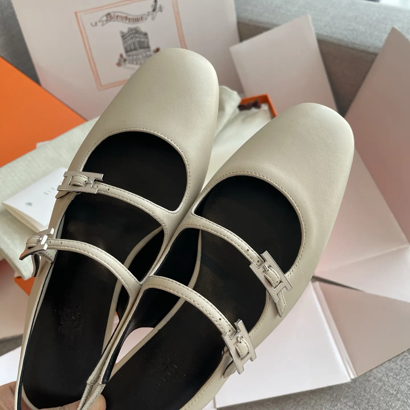 Hermès 羊皮 平底鞋