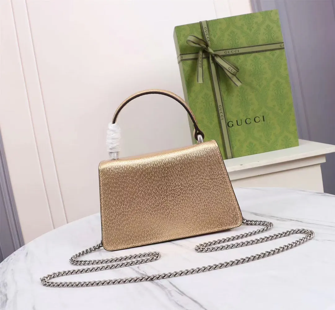 Gucci Dionysus 老花虎頭扣鏈條包 單肩斜挎