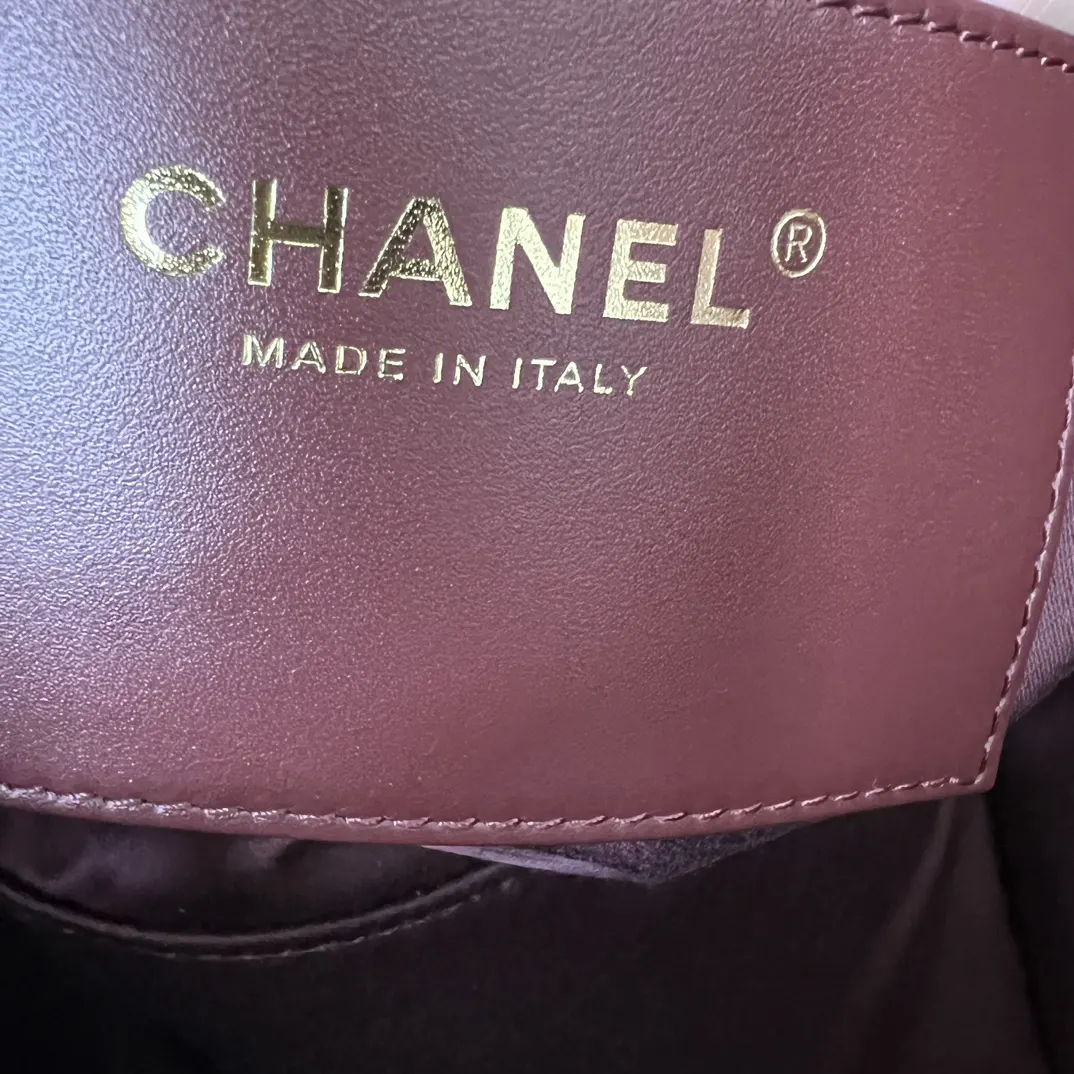 CHANEL 酒红色牛皮Hobo腋下包 金链款