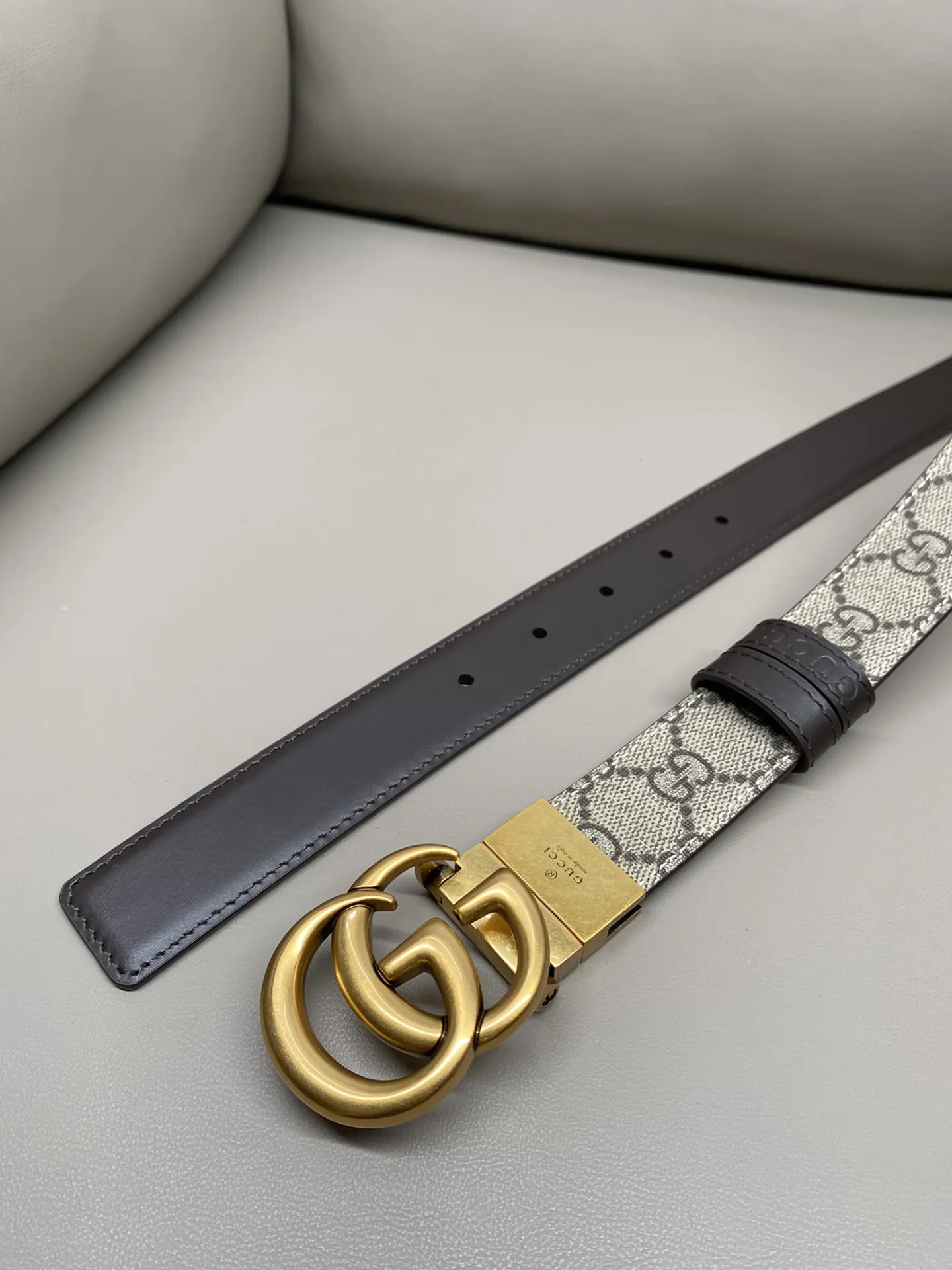 Gucci Marmont Double G Buckle Cowhide Sided Belt Image 7 Gucci Marmont Double G Buckle Cowhide Sided Belt Image 7
